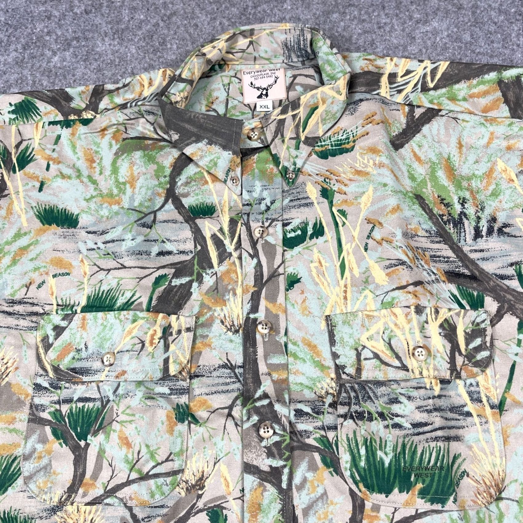 Vintage VINTAGE Everywear West Camouflage Shirt Mens 2XL Winter Fall Spring Long Sleeve Button-Up Chest 56 Outdoor Hunting NWOT Size US XXL / EU 58 / 5 - 2 Thumbnail