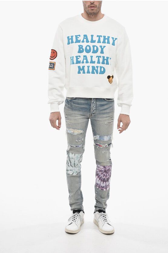 Amiri o1y0525 Logo Crewneck Sweatshirt in White Size US M / EU 48-50 / 2 - 4 Thumbnail