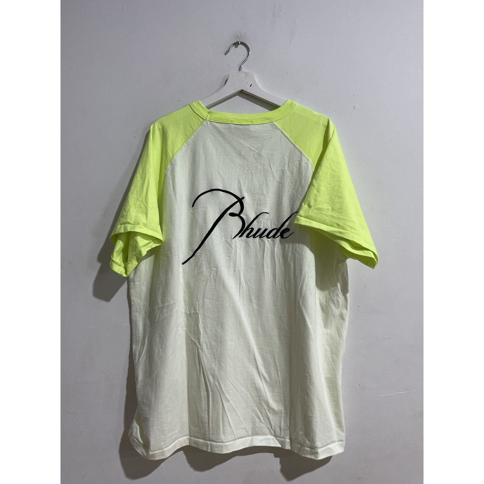 Rhude RHUDE LOGO EMBROIDERED NEON YELLOW TEE SIZE XL PREOWNED Size US XL / EU 56 / 4 - 3 Thumbnail