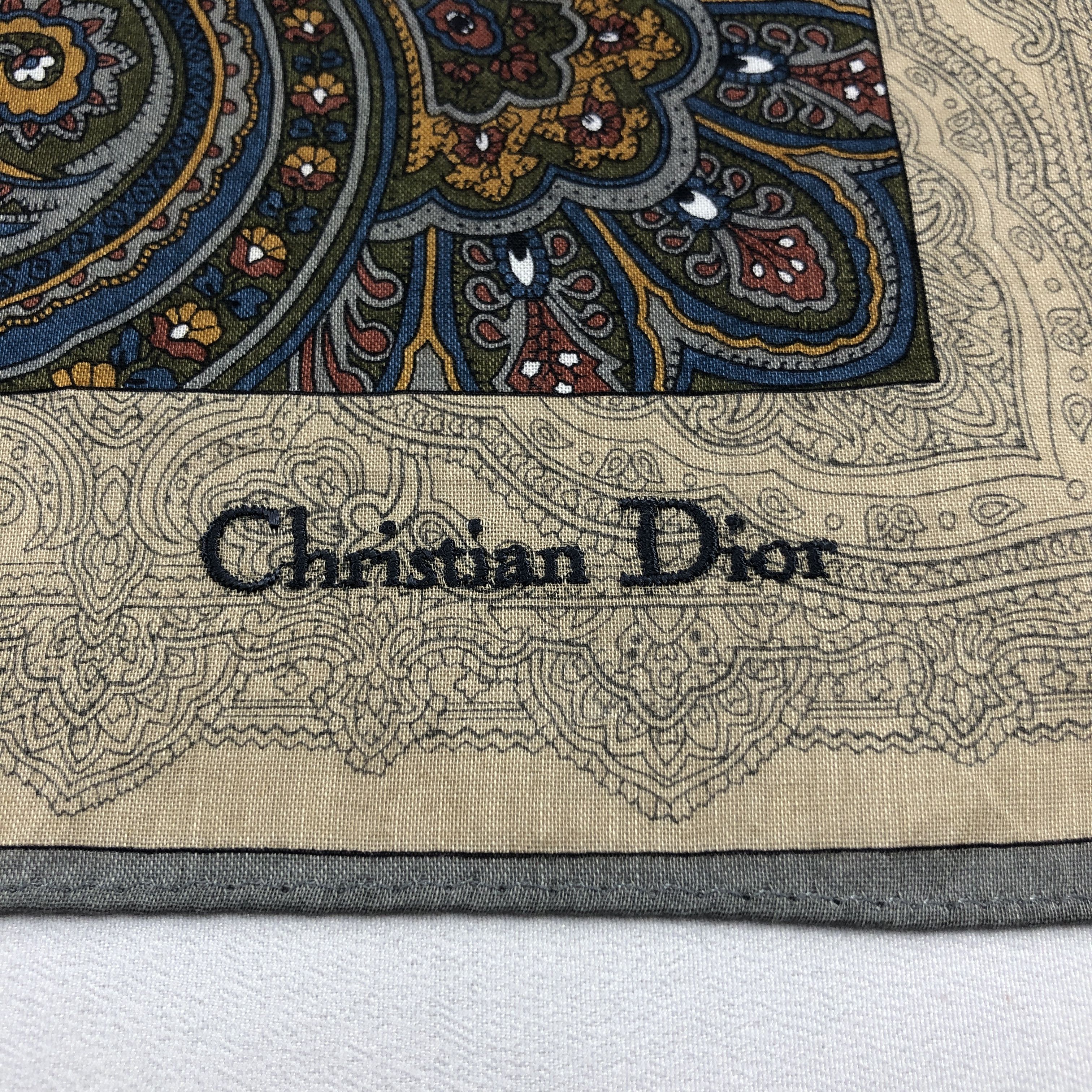 Christian Dior Monsieur Christian Dior Handkerchief Neckerchief Bandana H2882 Size ONE SIZE - 3 Thumbnail