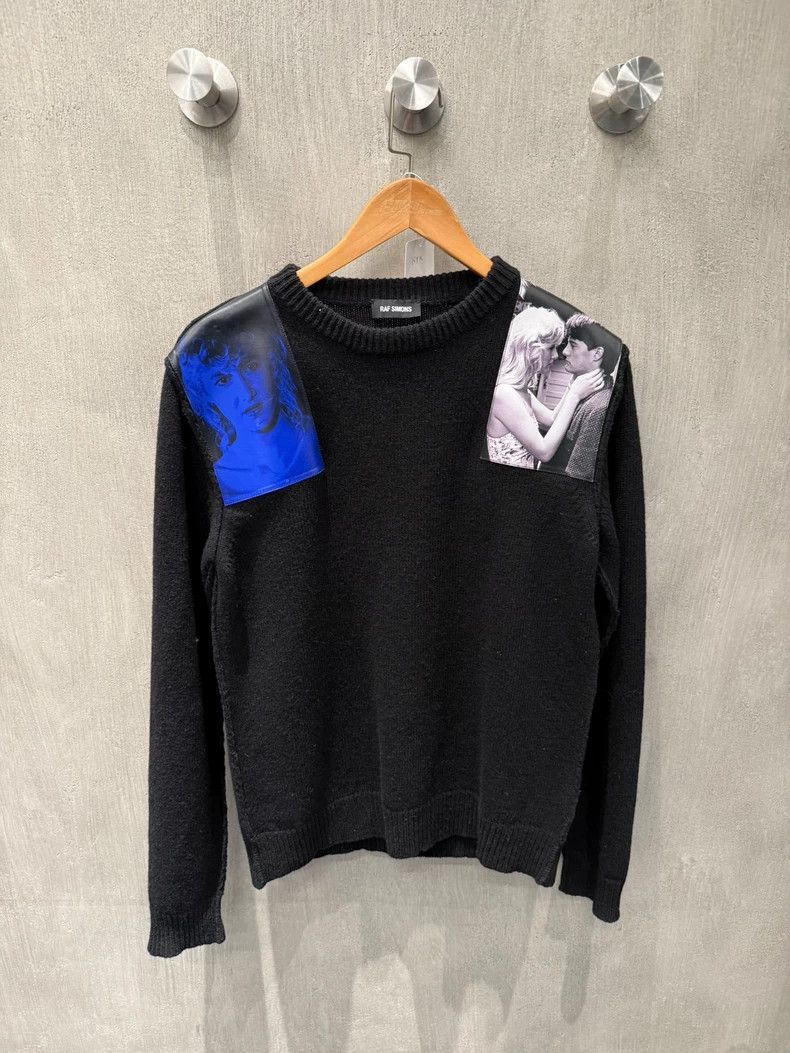 トップス Archive RAF SIMONS Patch Knit Sweater Raf Simons Archive Redux SS97 Striped Open Knit Cotton