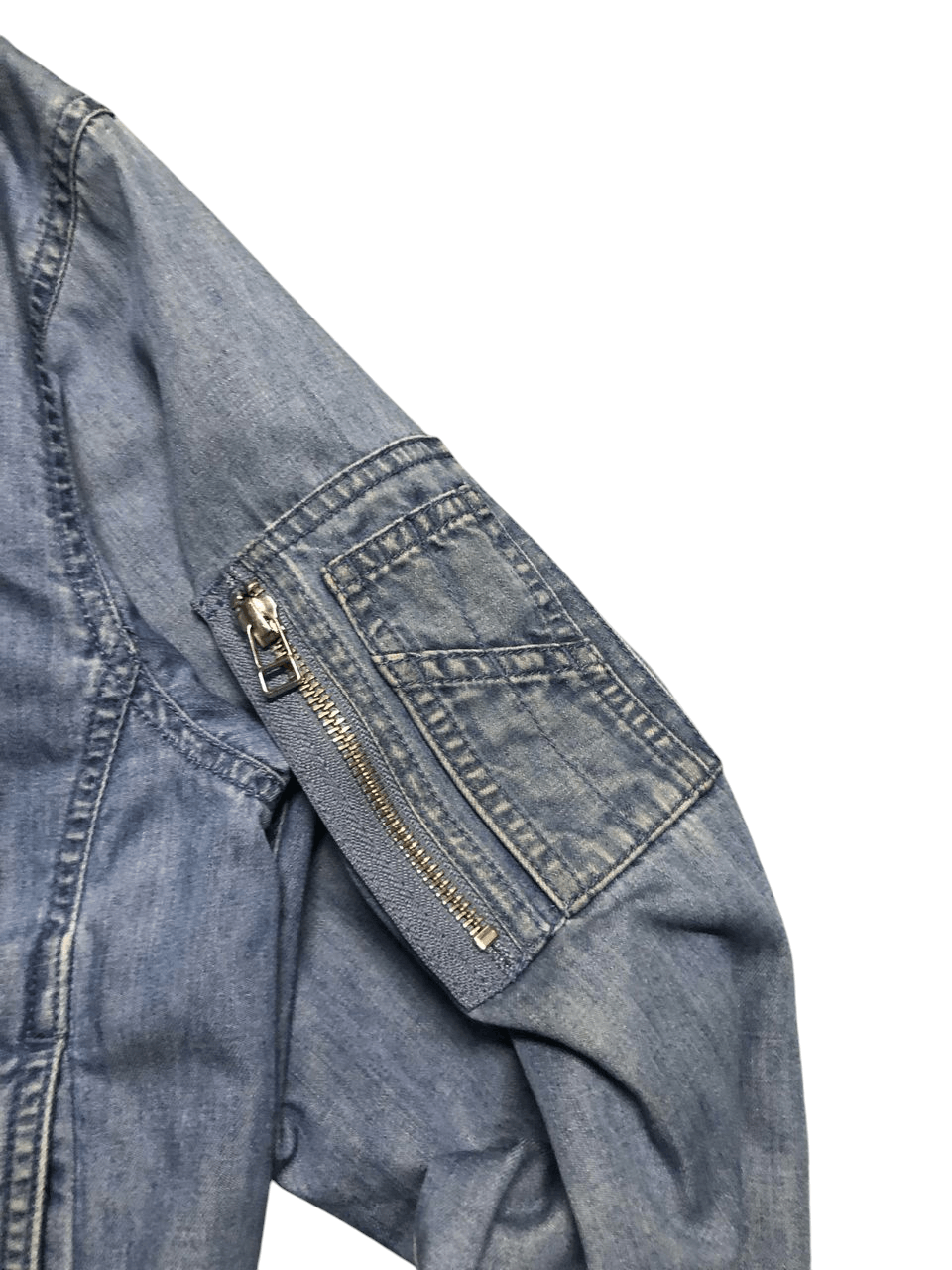 Beams Plus BEAMS CHAMBRAY DENIM BOMBER JACKET DISTRESSED Size US S / EU 44-46 / 1 - 5 Thumbnail