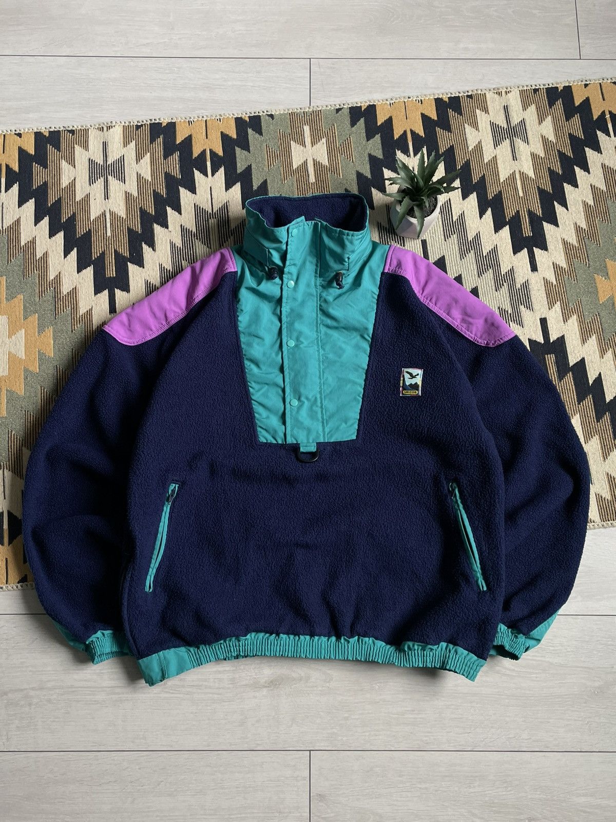Vintage Vintage Salewa Polartec Zip Nylon Fleece Jacket Gorpcore Size US XL / EU 56 / 4 - 2 Thumbnail