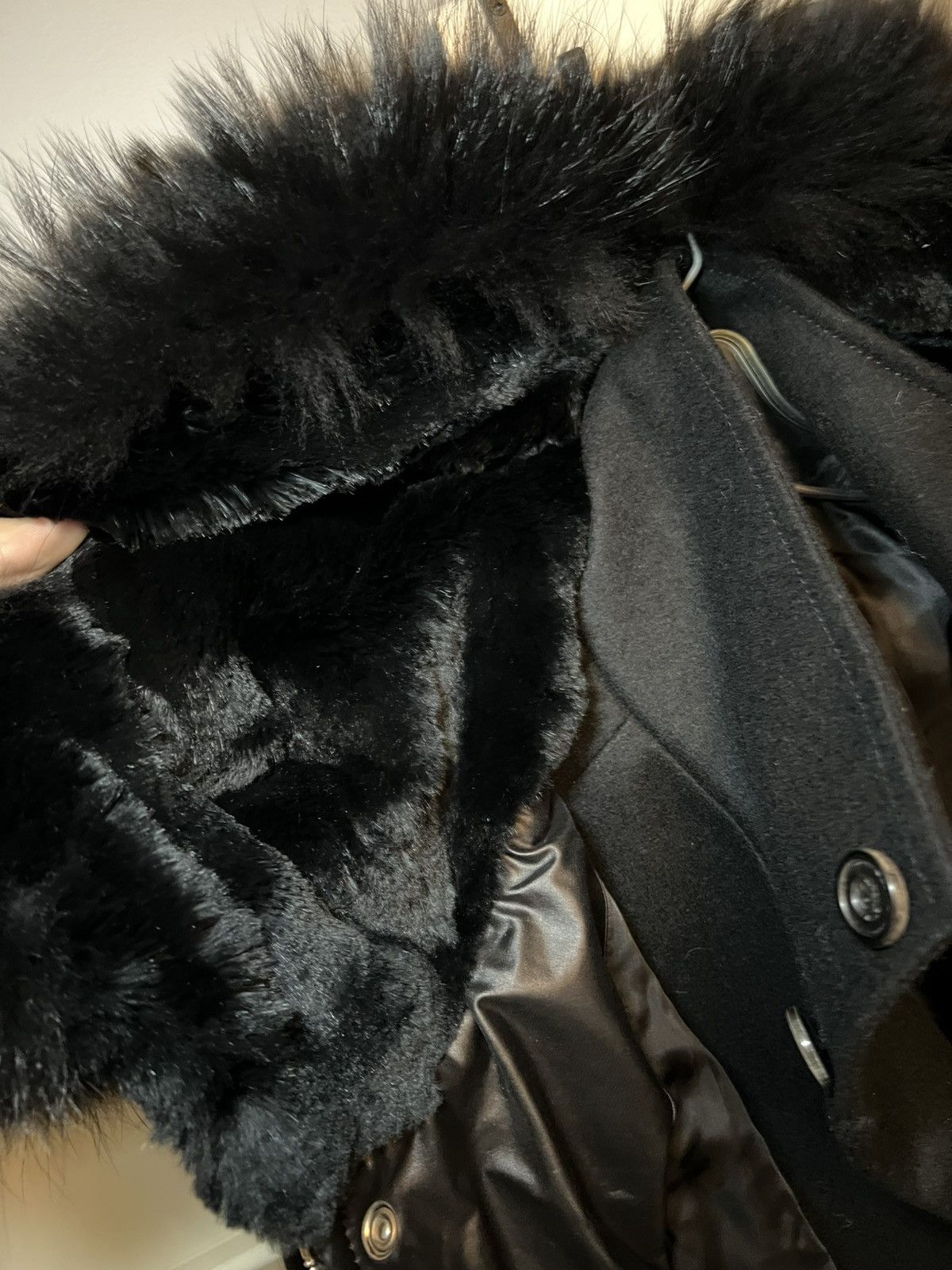 Juun.J JUUN.J Racoon and Rabbit hair multi layered wool long coat Size L / US 10 / IT 46 - 11 Thumbnail