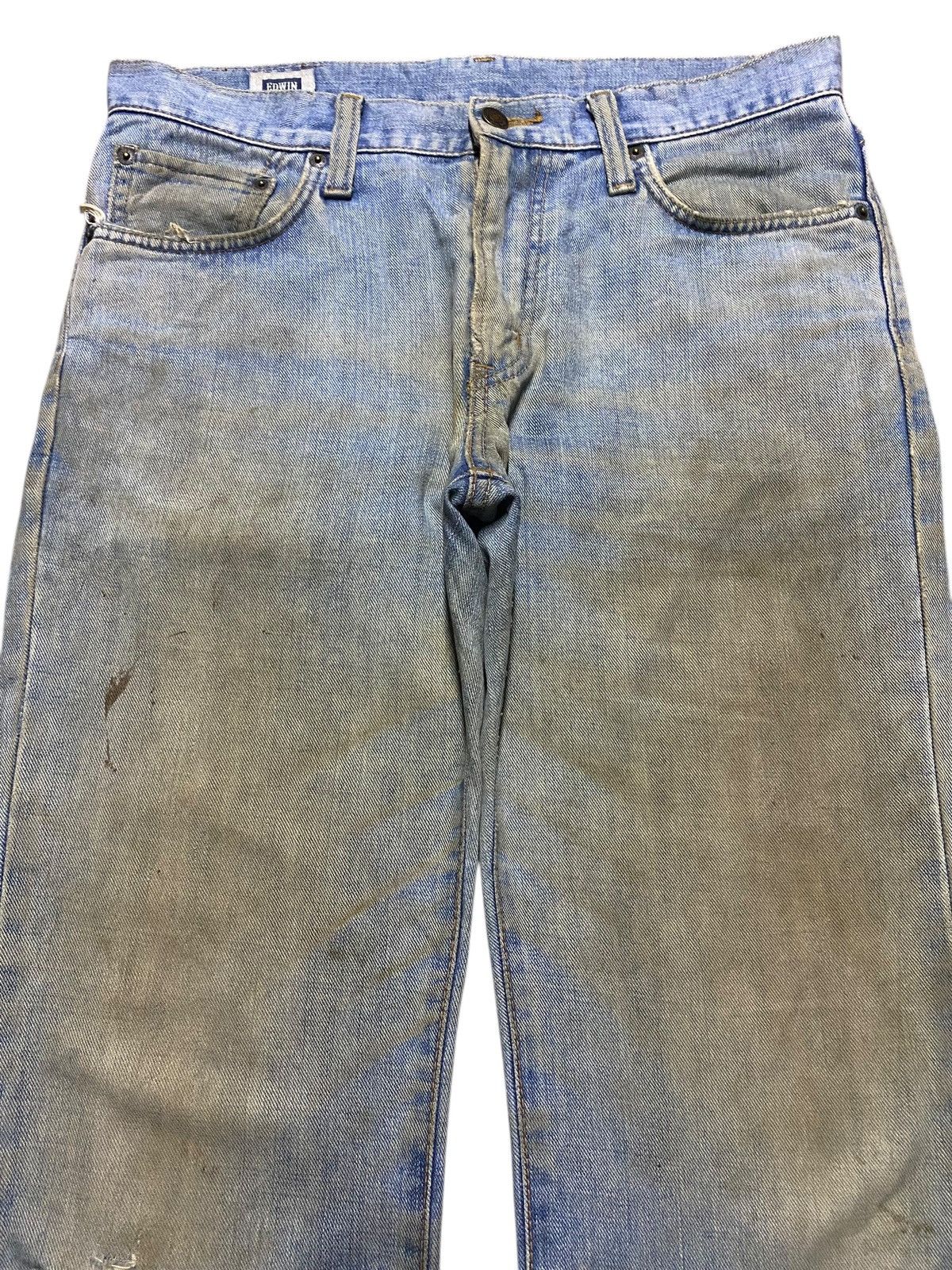 Edwin Japan Brand Edwin 403 Crazy Dirty Mud Wash Distressed Loose Size US 33 - 3 Thumbnail
