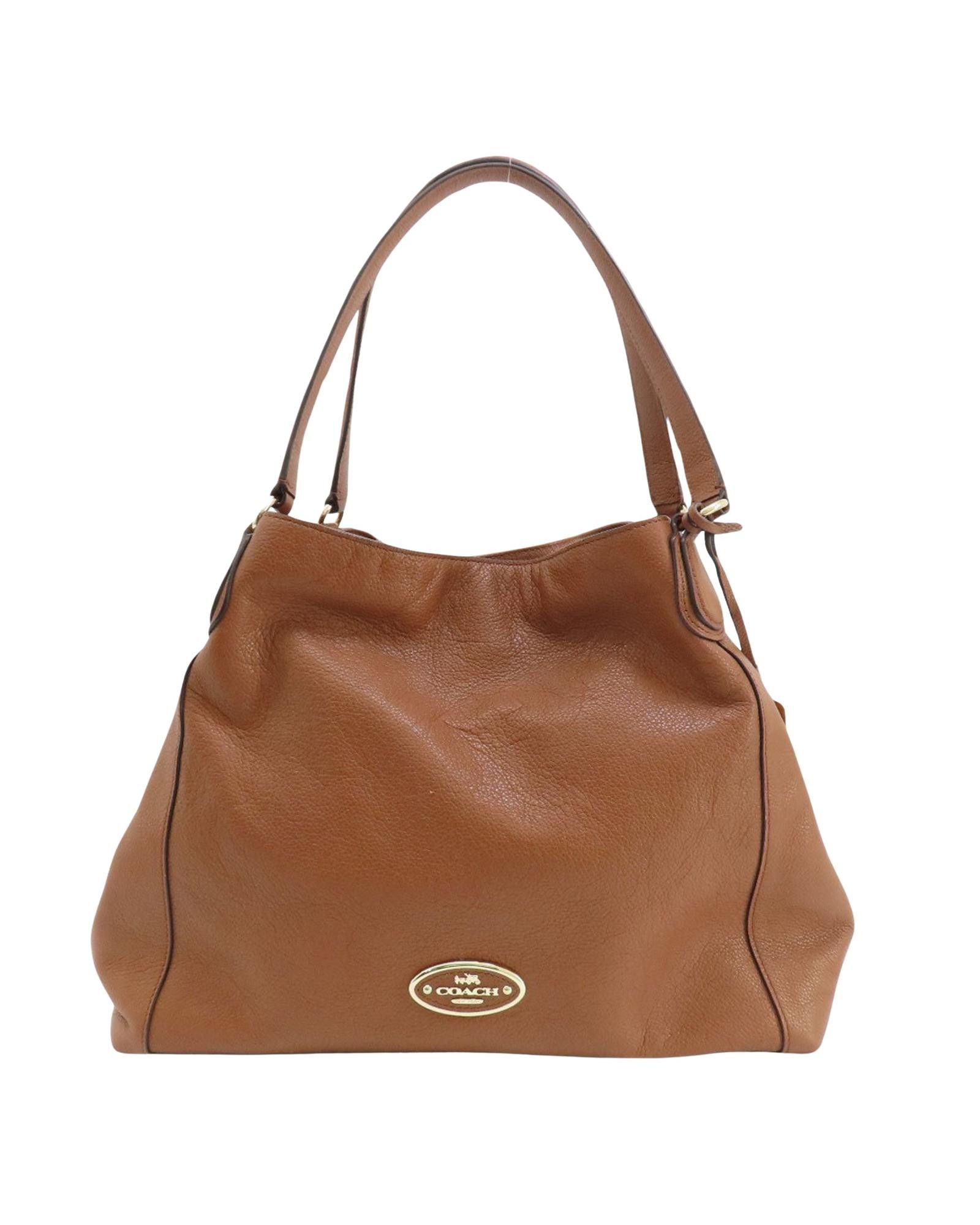 image of Coach Edie Leather Bag in Brown, Women's