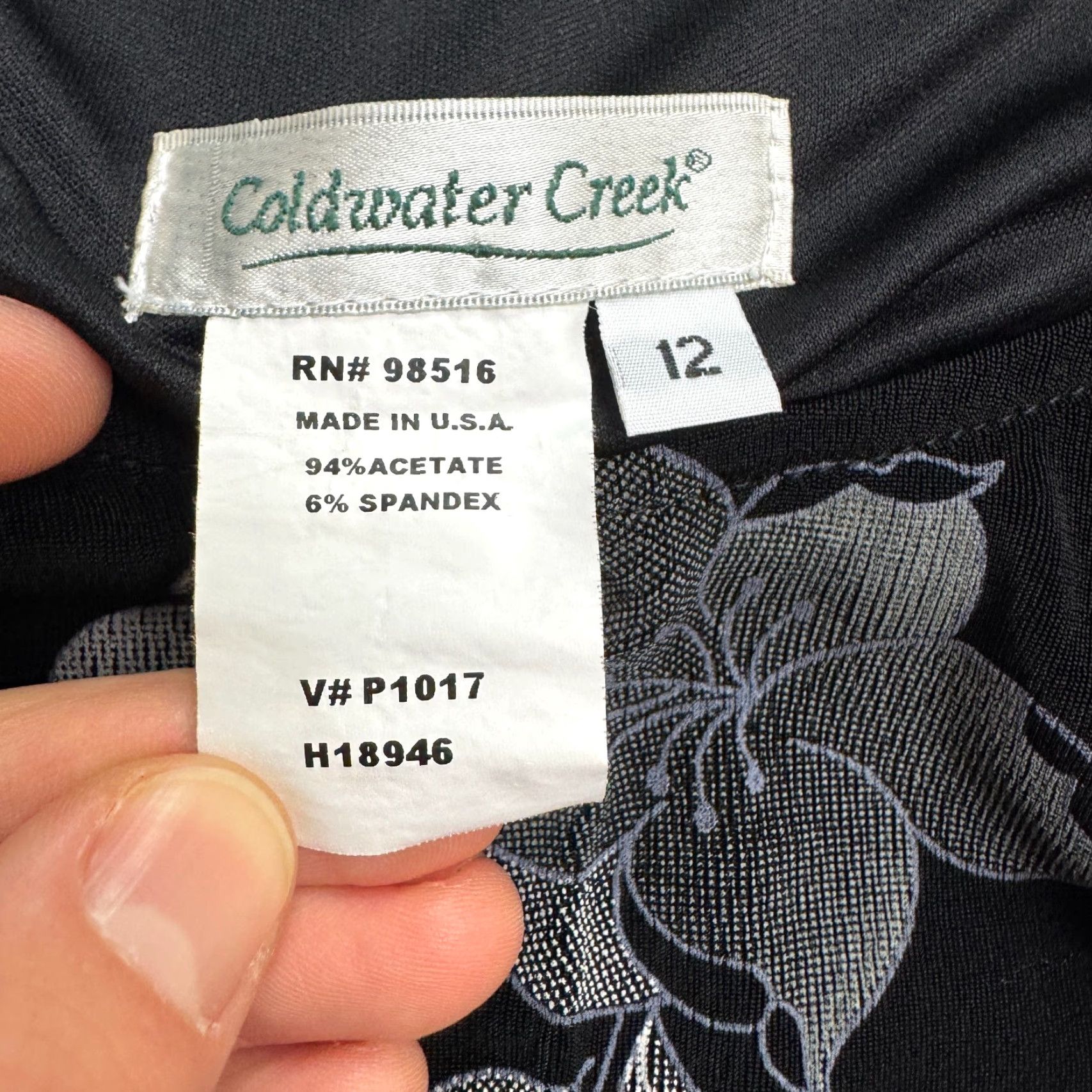 Coldwater Creek Coldwater Creek Velvet Maxi Dress Womens 12 Black Sleeveless Floral Overlay Boho Size XL / US 12-14 / IT 48-50 - 6 Thumbnail