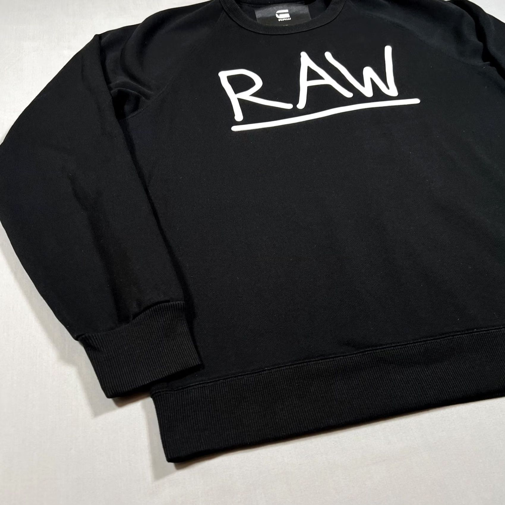 Vintage G-Star RAW Mens XL Black Logo Pullover Sweatshirt Size US XL / EU 56 / 4 - 4 Thumbnail