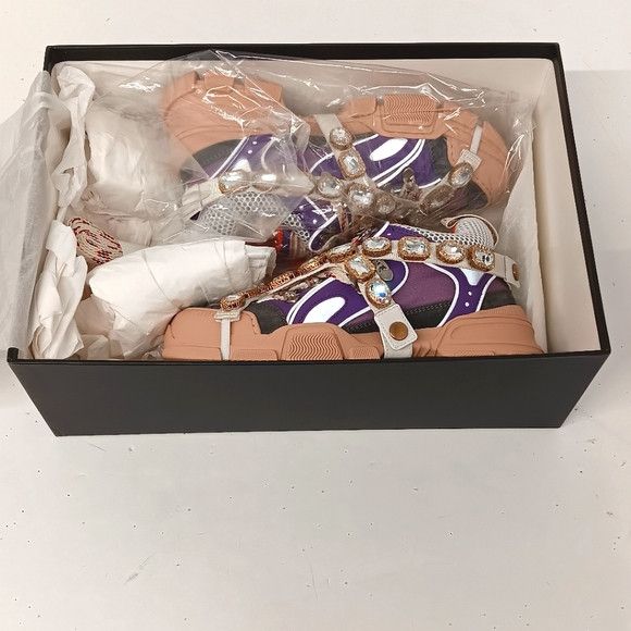 Gucci GUCCI Women's 'Lavender' Flashtreks w/ Crystals - EU36/US6 Size US 6 / IT 36 - 14 Thumbnail