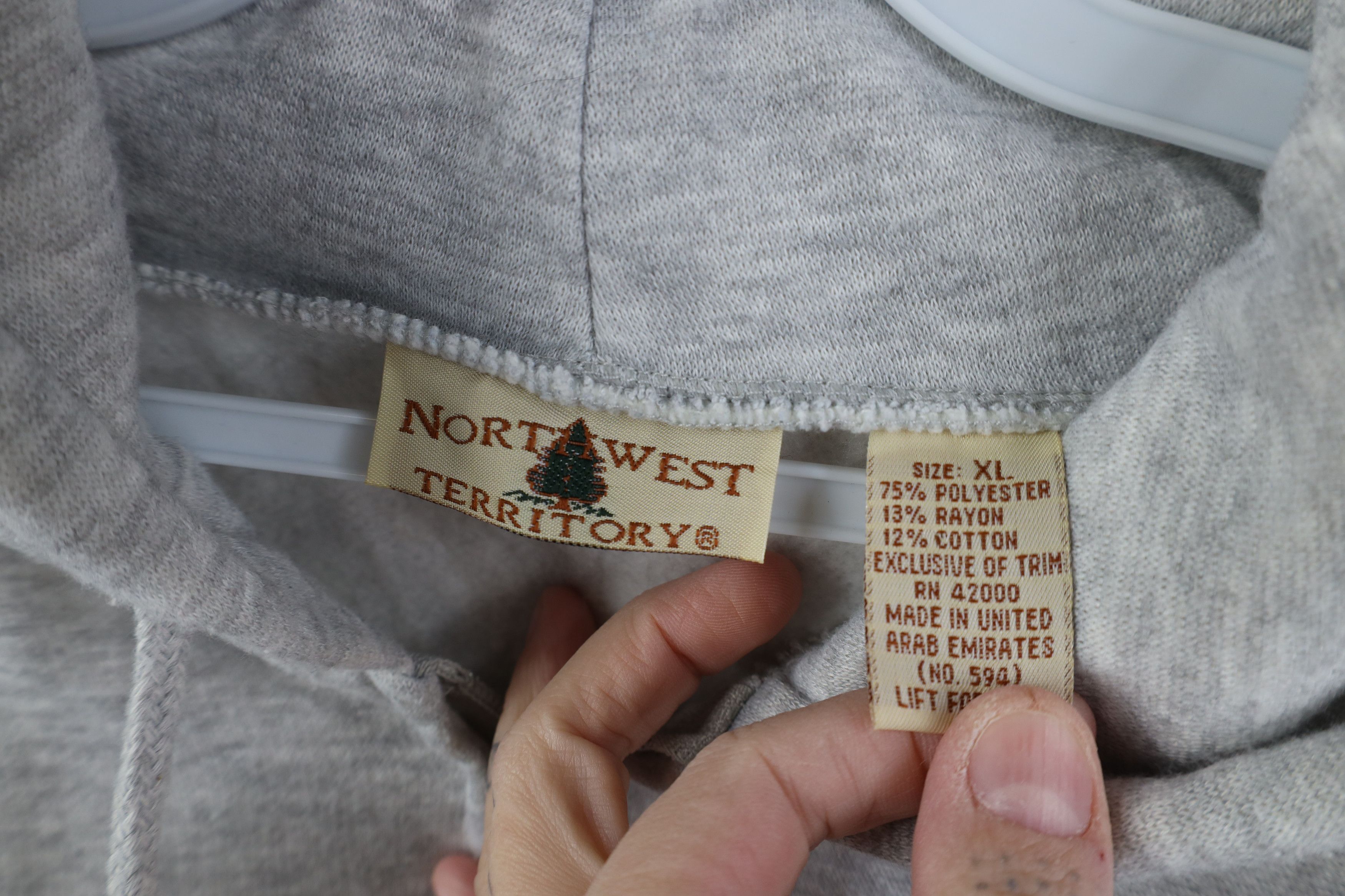 Vintage Vintage 90s Streetwear Hoodie Sweatshirt Heather Gray Size US XL / EU 56 / 4 - 8 Thumbnail