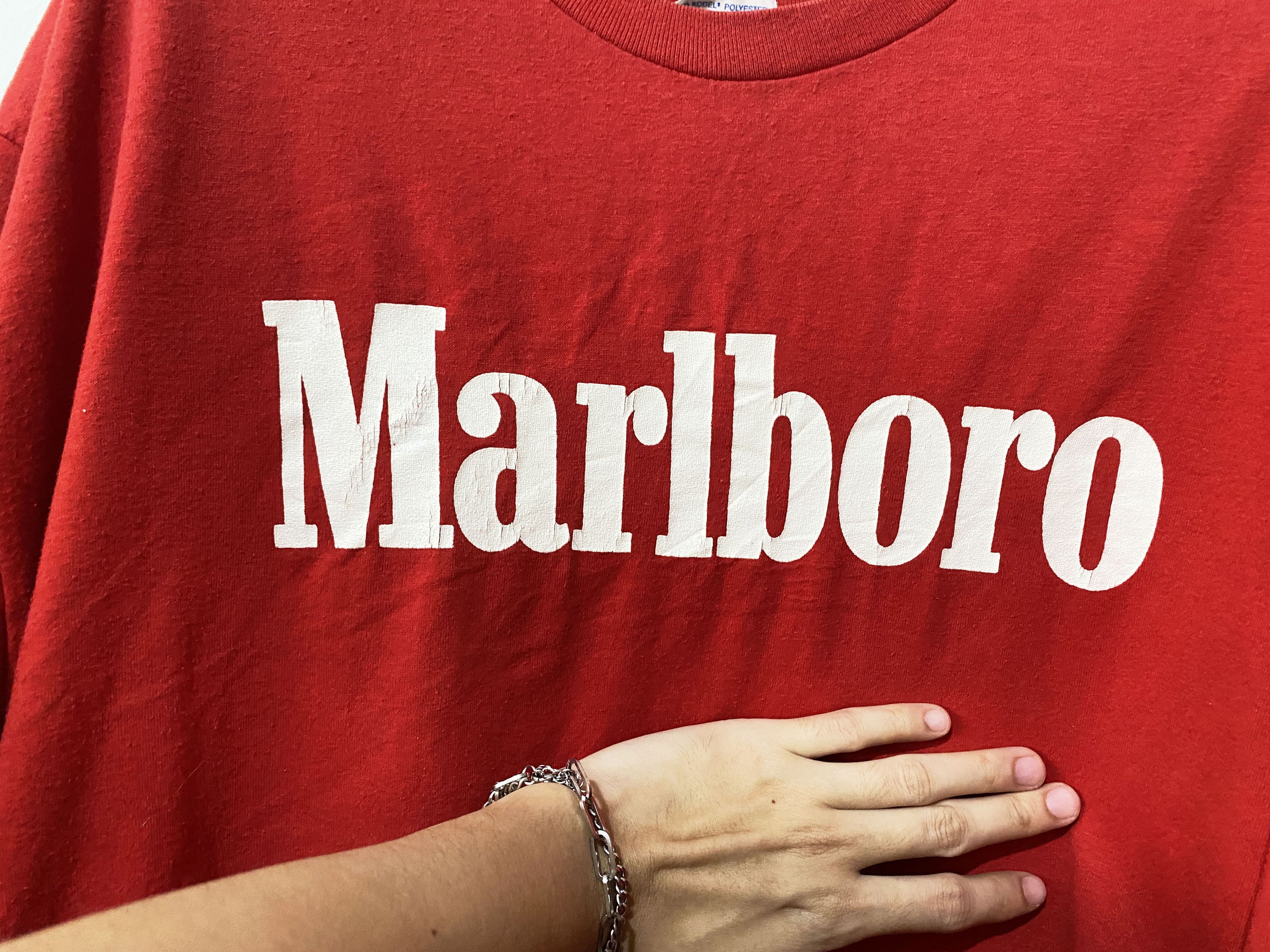 Marlboro × Vintage Vintage 90s Marlboro Logo Shirt Size US XL / EU 56 / 4 - 2 Thumbnail