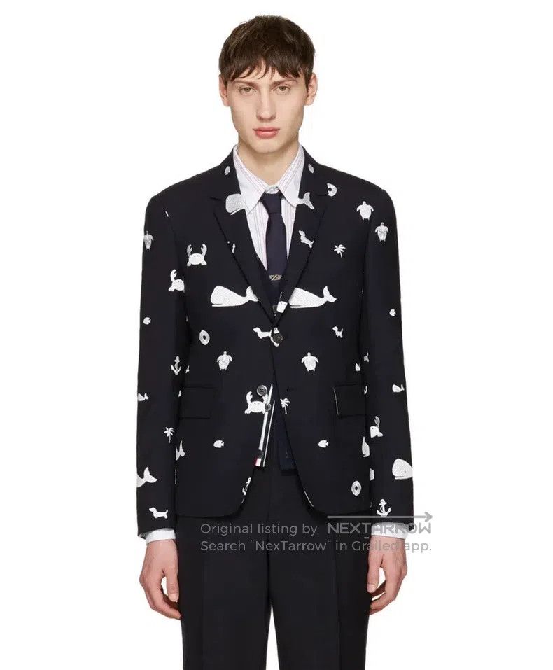 Thom Browne Thom Browne Ocean Series Embroidered Jacket - Dark Blue Size US S / EU 44-46 / 1 - 5 Thumbnail
