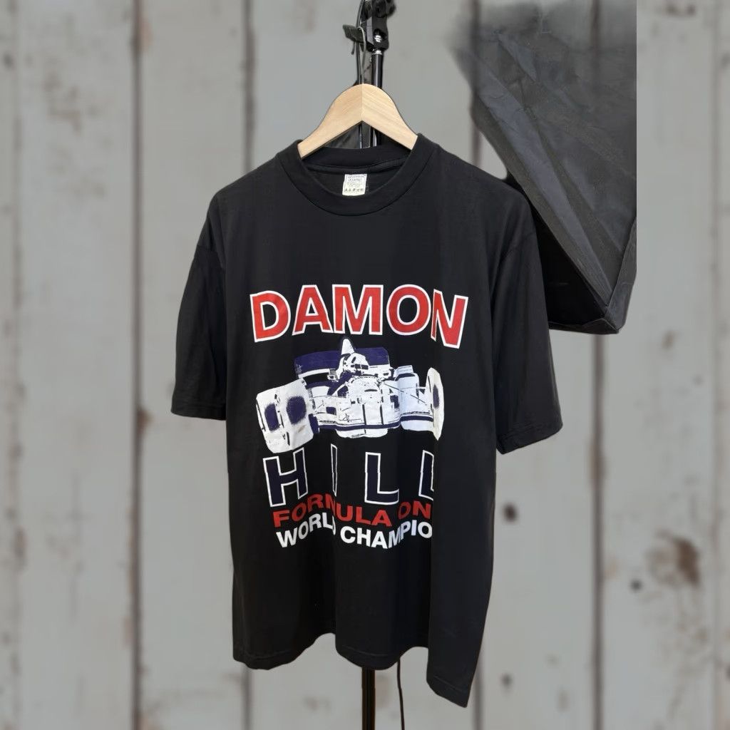 Vintage VINTAGE Damon Hill F1 Formula One World Champion Tee Shirt XL Black Mens Size US XL / EU 56 / 4 - 1 Thumbnail