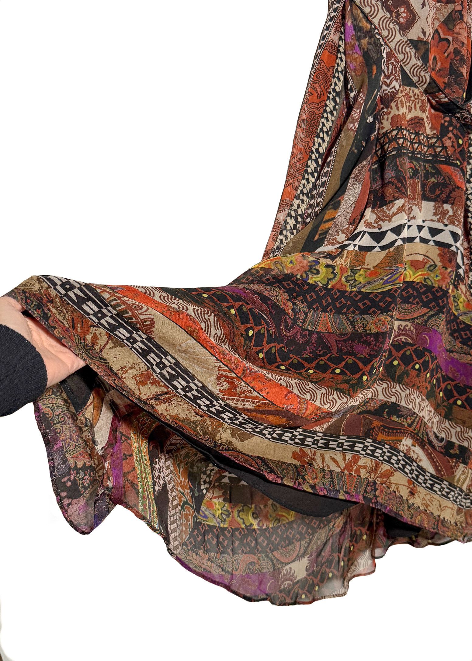 Etro Etro Brown Silk Multipattern Maxi Sleeveless Dress Size M / US 6-8 / IT 42-44 - 5 Thumbnail