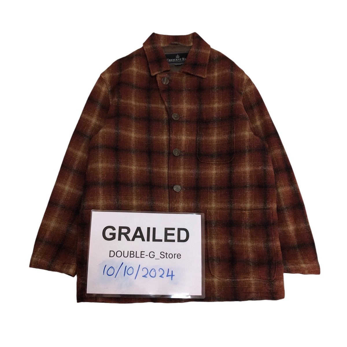 Japanese Brand 📌Vintage Wool Worker Jacket Zipper Crescent Max Tartan Size US M / EU 48-50 / 2 - 1 Thumbnail