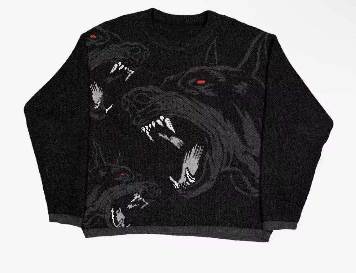 Other Streetwear Vintage Wolf Dog Sweater Jacquard Knitwear Size US XL / EU 56 / 4 - 1 Thumbnail