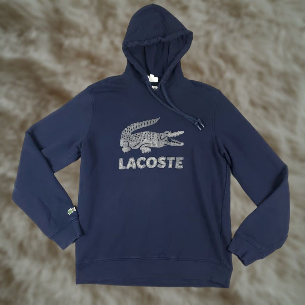 Lacoste Lacoste Hoodie Mens M Blue Croc Logo Pullover Sweatshirt Shirt Size US M / EU 48-50 / 2 - 1 Thumbnail