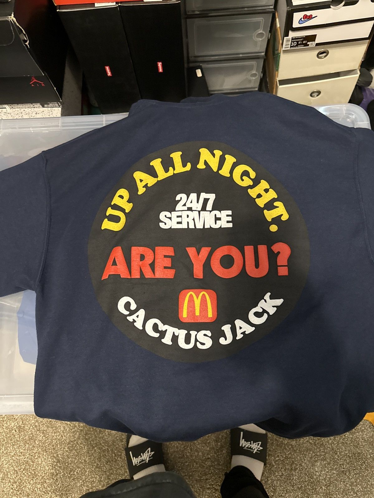 Travis Scott Mcdonalds Hoodie Blue | Grailed