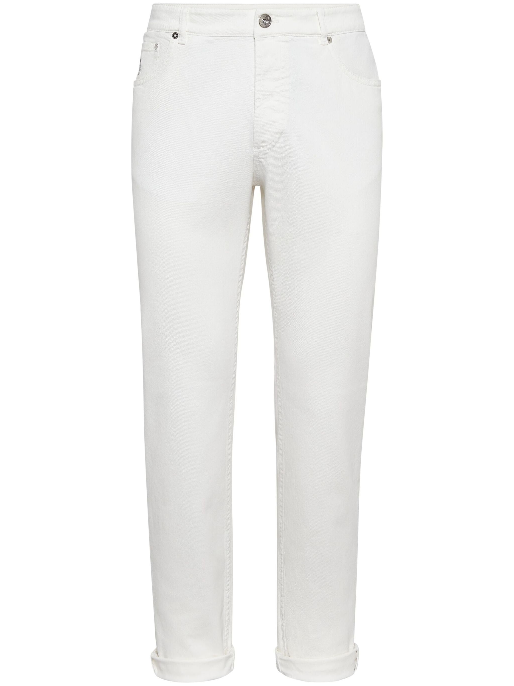 Image of Brunello Cucinelli O1W1Db10424 Denim Pants In White, Men's (Size 34)