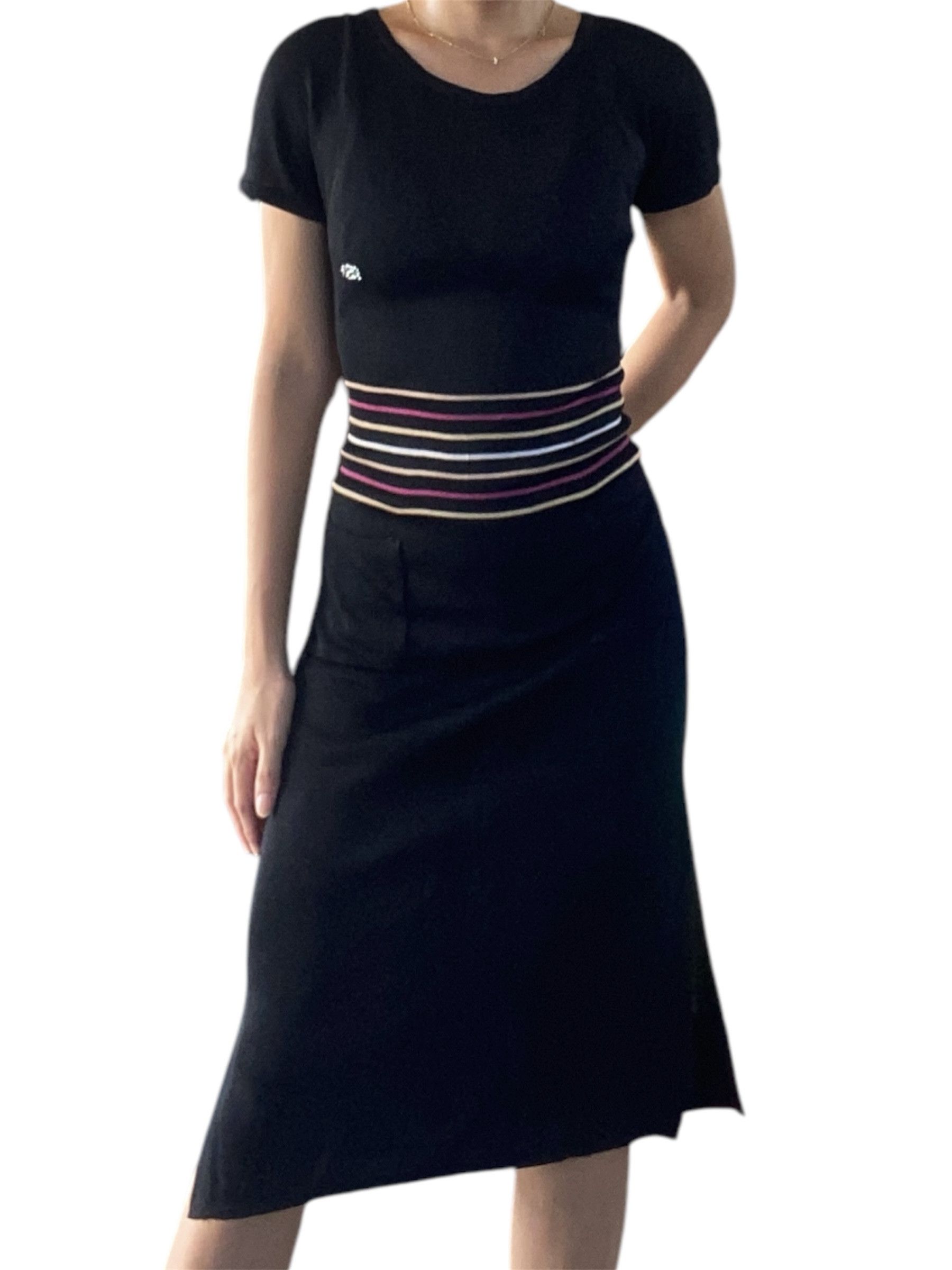 Sonia Rykiel × Vintage Sonia Rykiel Black Knit Midi Dress with side slits Size M / US 6-8 / IT 42-44 - 2 Thumbnail