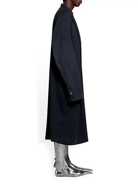 Balenciaga o1mt1gz0524 Worn-Out Tailored Coat in Black Size US S / EU 44-46 / 1 - 2 Thumbnail