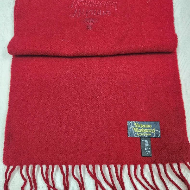 Vivienne Westwood Vivienne Westwood A red wool scarf and a shawl Size ONE SIZE - 3 Thumbnail