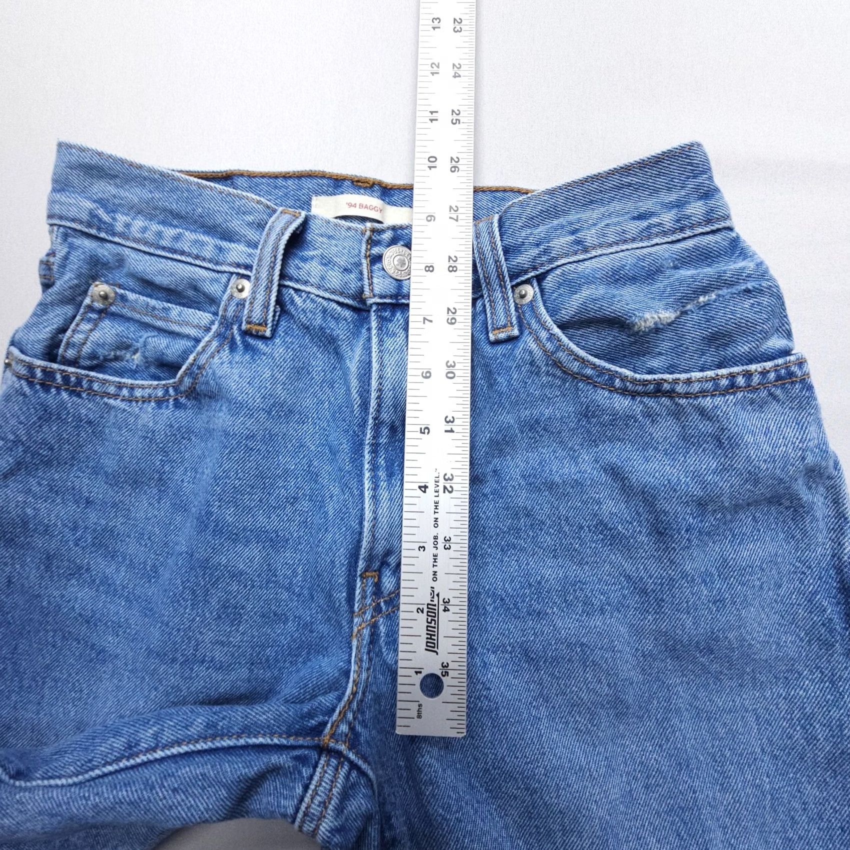 Levi's Levi's Jeans Baggy Straight 94 Womens 24 Blue Inseam 29" Distressed 100% Cotton Relaxed Vintage: No Size 42" / US 20 - 7 Thumbnail