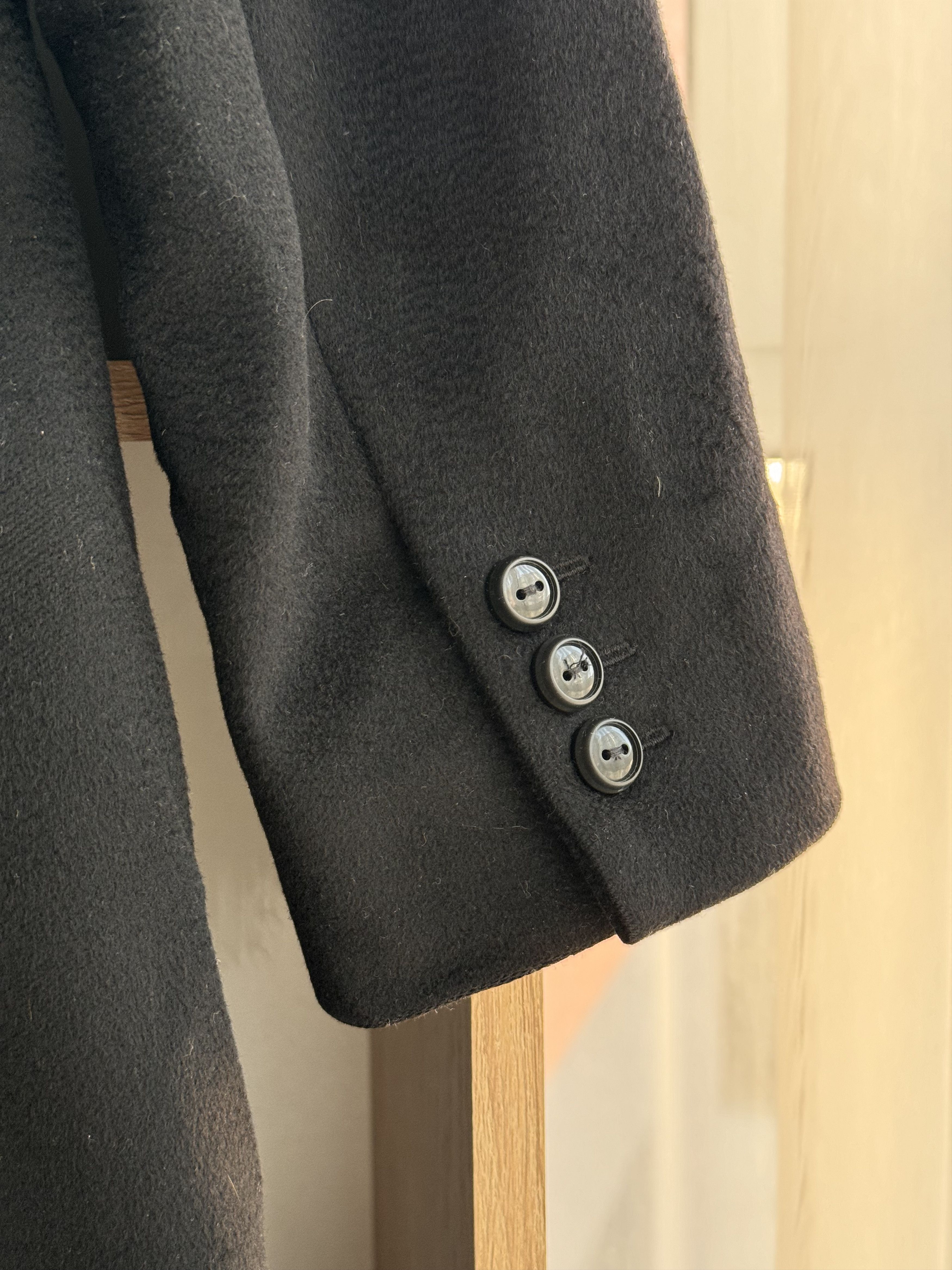 Max Mara Vintage Max Mara Studio Black Luxury W’ Wool Coat Size S / US 4 / IT 40 - 15 Thumbnail