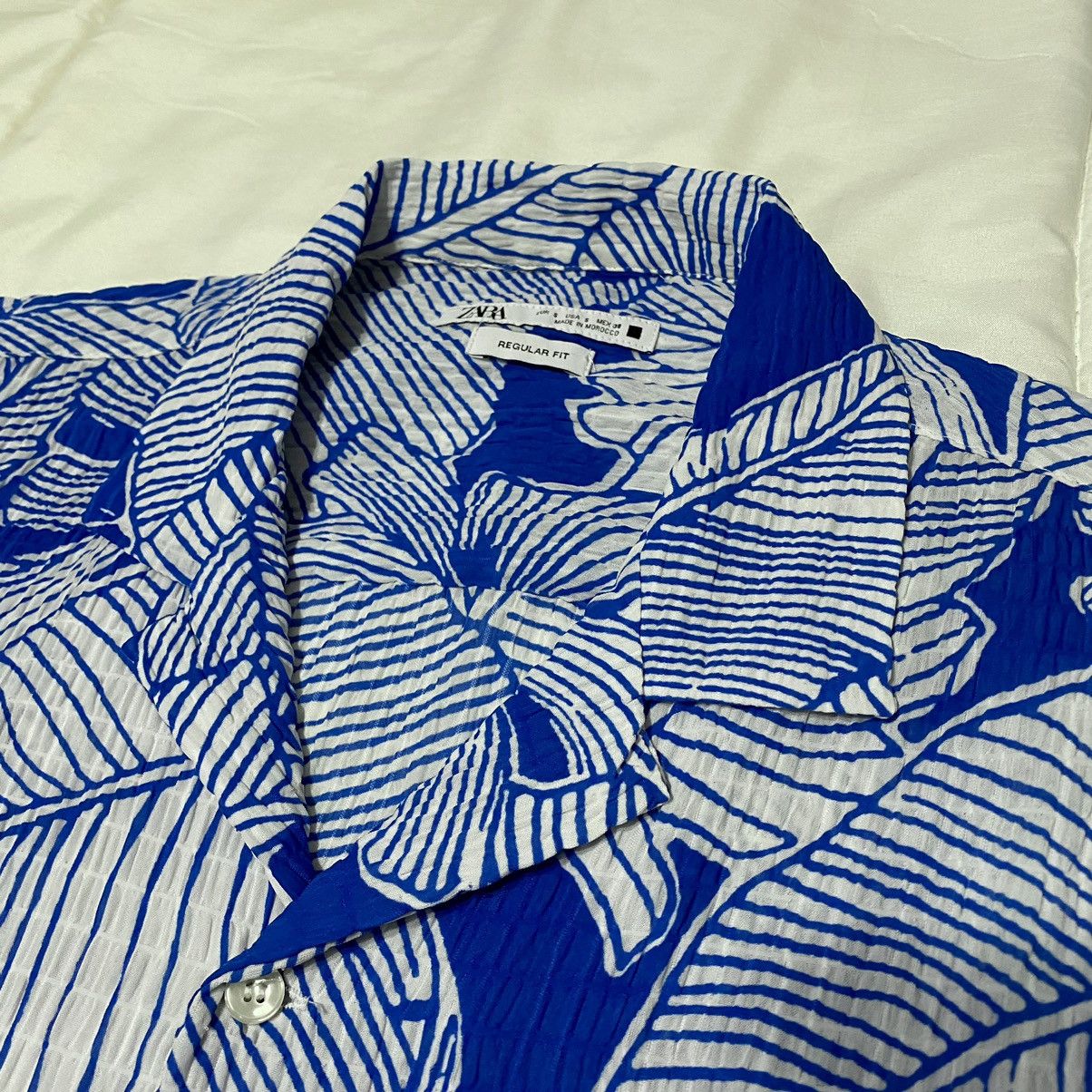 Zara Blue Zara Camp Collar Shirt Size US S / EU 44-46 / 1 - 5 Thumbnail