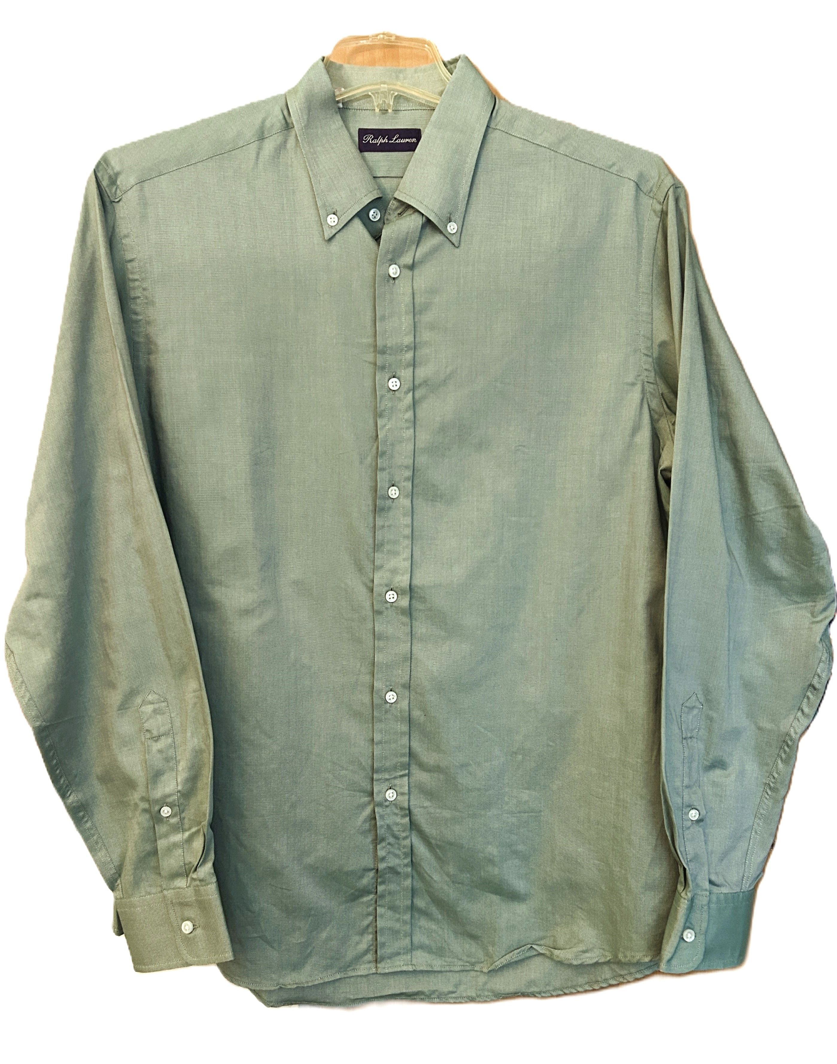 Ralph Lauren Purple Label Ralph Lauren Purple Label Button Up Shirt Sage XL Italy Size US XL / EU 56 / 4 - 1 Thumbnail