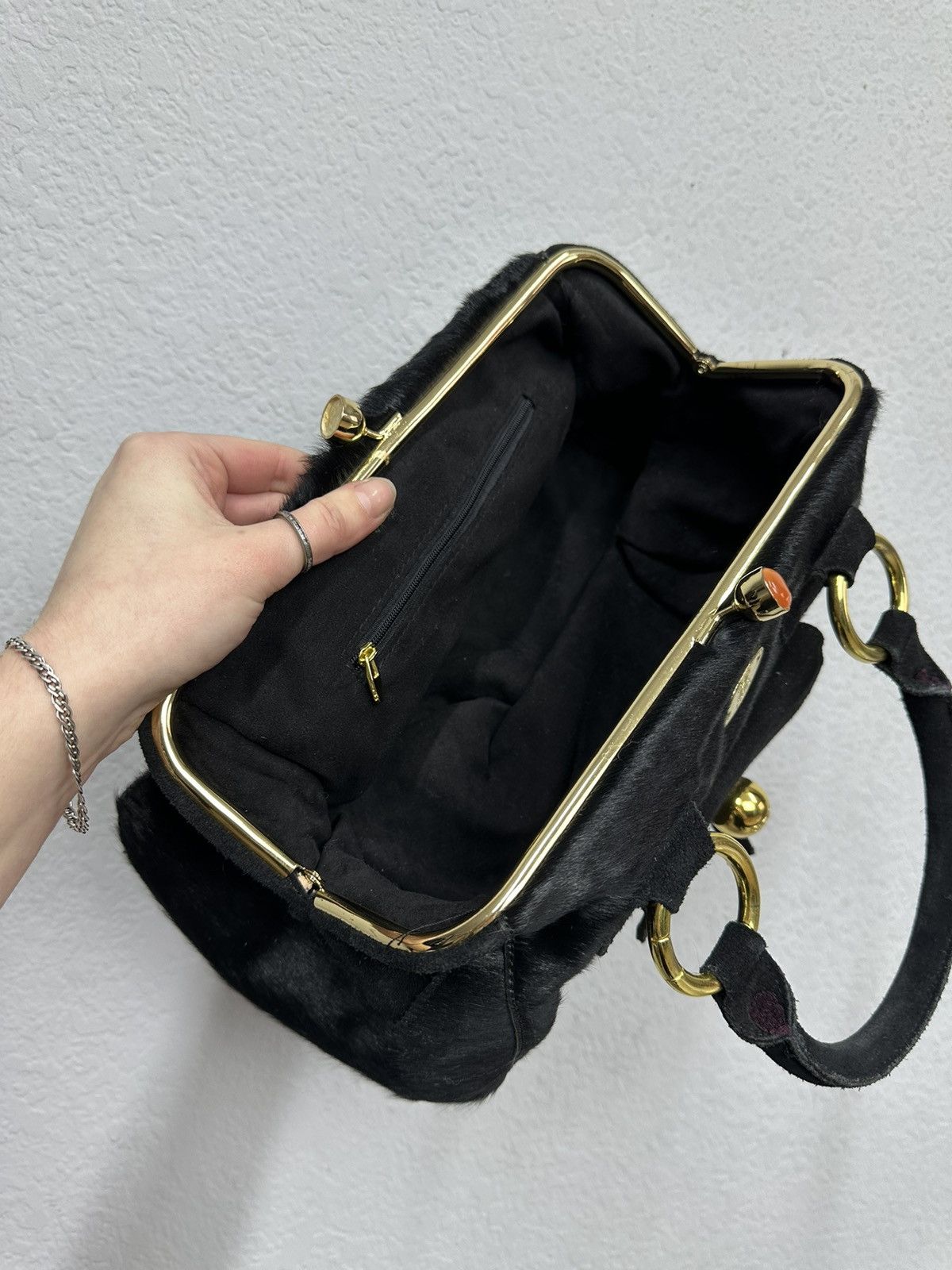 Celine Vintage 90s Fur Bag Celine Hobo IfSixWasNine Y2K AvantGarde Size ONE SIZE - 16 Thumbnail