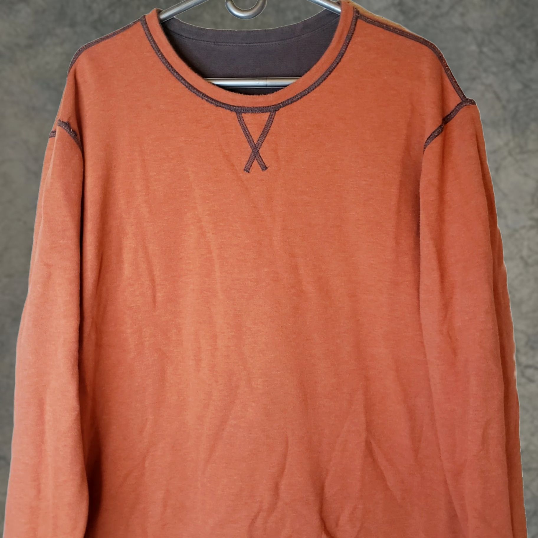 Tommy Bahama Tommy Bahama XL Sweatshirt Reversible Crewneck Cotton Long Sleeve Brown/Orange Size US XL / EU 56 / 4 - 1 Thumbnail