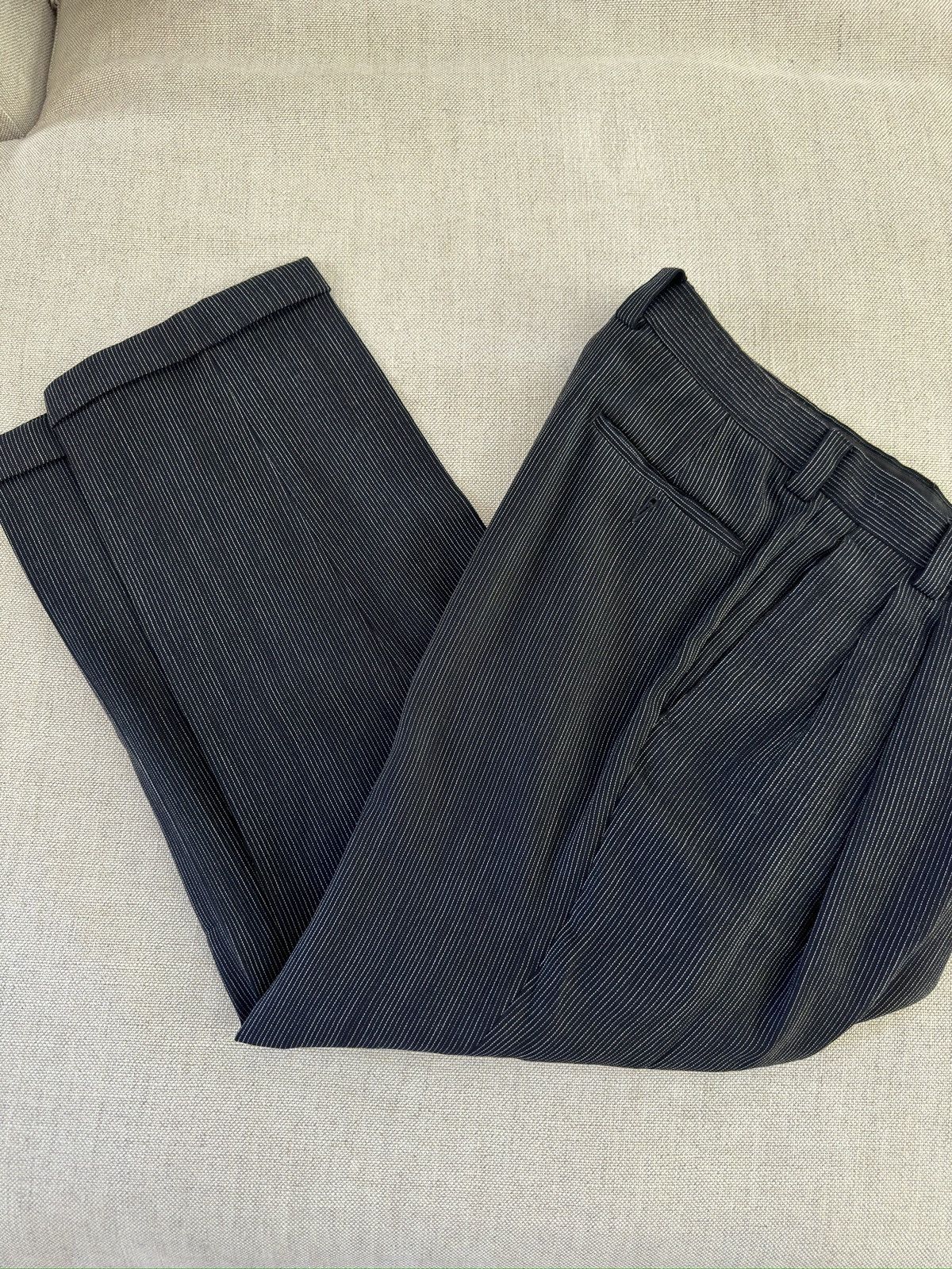 Versace VERSACE CLASSIC V2 Striped DB 6 Button Suit in Black 42R Size 44R - 15 Thumbnail
