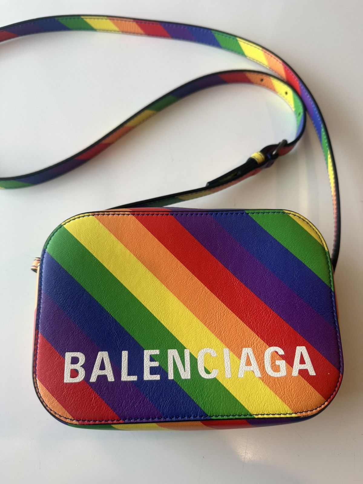 Balenciaga Balenciaga Multicolor Stripe Crossbody Bag - Rainbow Size ONE SIZE - 1 Thumbnail