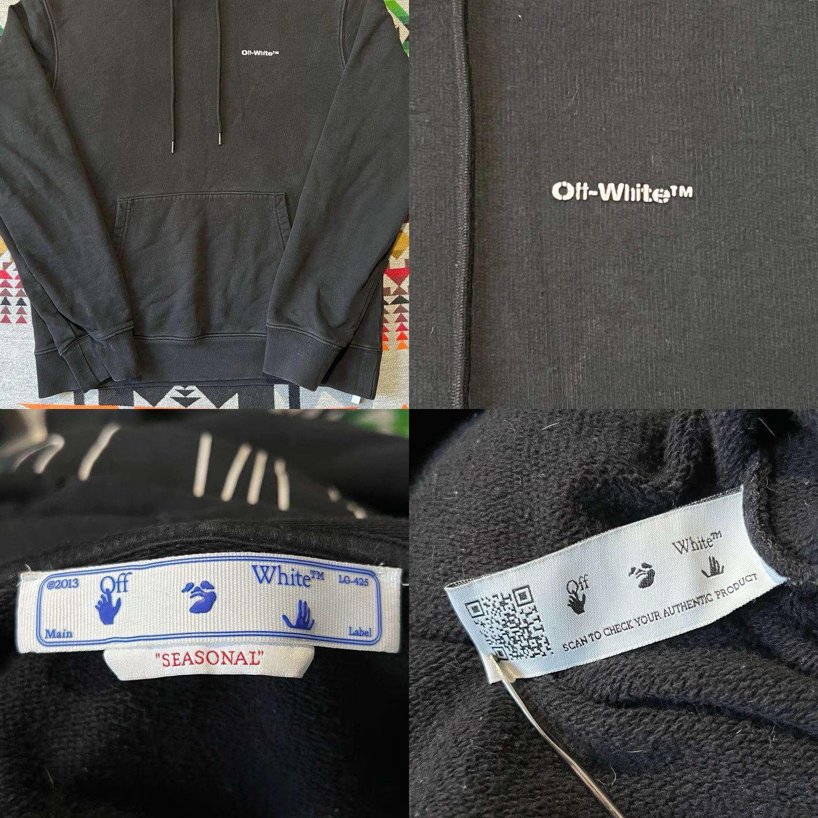 Off-White Off-White Hoodie Mens Medium Black Slim Sweatshirt Size US M / EU 48-50 / 2 - 8 Thumbnail