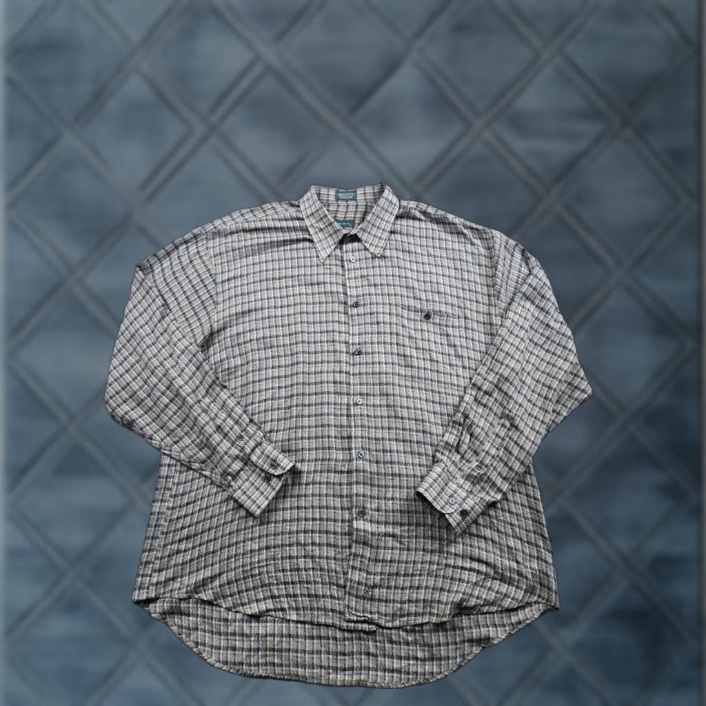 Vintage VINTAGE Tundra Shirt Men XL Yellow Beige Plaid Button-Up Long Sleeve Rayon Blend/Cotton Brown Size US XL / EU 56 / 4 - 1 Thumbnail