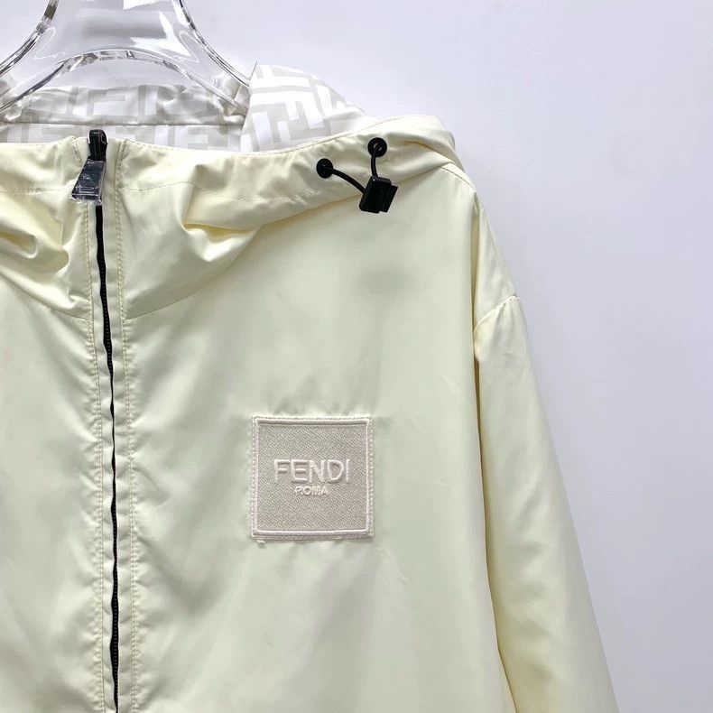 Fendi Fendi Beige Logo Reversible Hooded Jacket Size US S / EU 44-46 / 1 - 9 Thumbnail