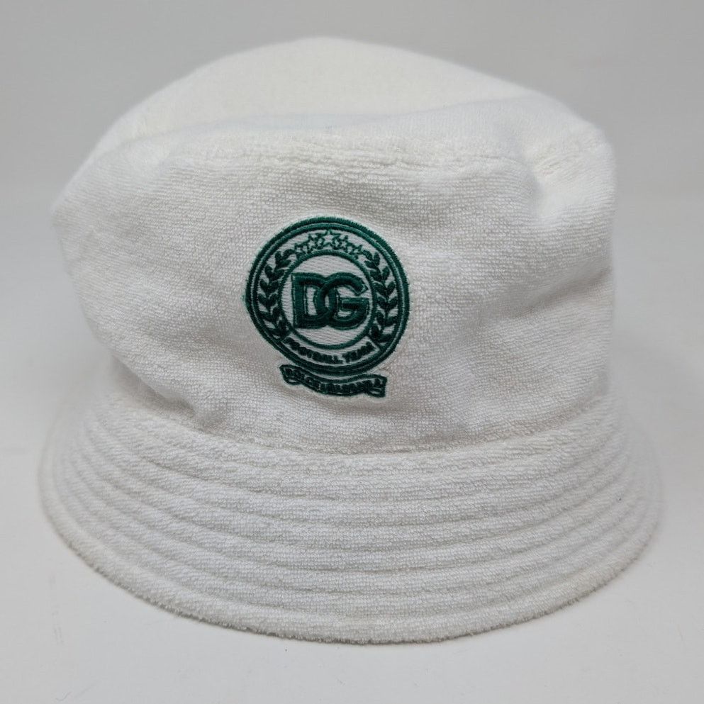 Dolce & Gabbana White Terry Cloth Bucket Hat Size 60 US 7.5