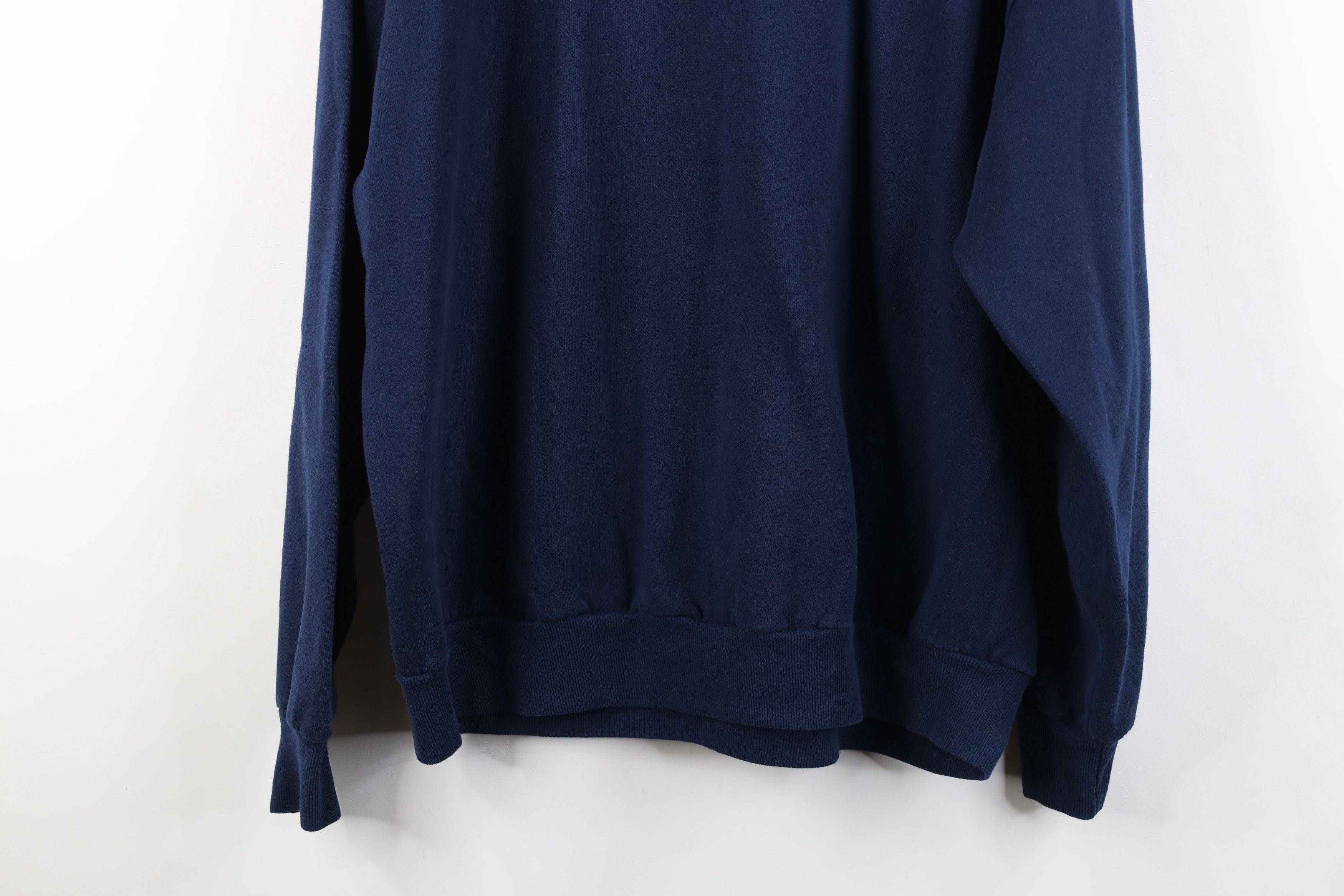 Vintage Vintage 90s Streetwear Blank Crewneck Sweatshirt Blue USA Size US XXL / EU 58 / 5 - 11 Thumbnail