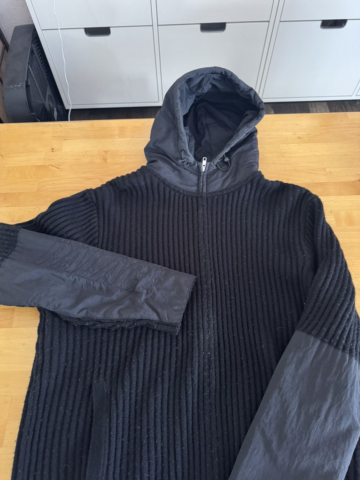 Palace Marine zip hood knit