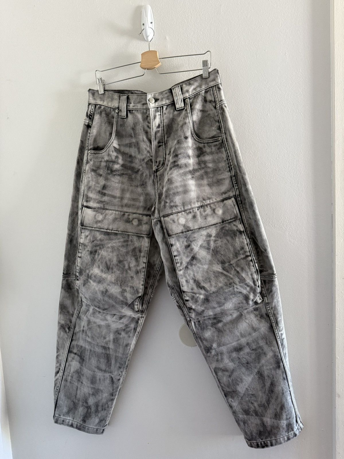 Alexander Wang Alexander Wang Leather Dye Denim Cargo Jean Pants Balenciaga Size US 36 / EU 52 - 8 Thumbnail