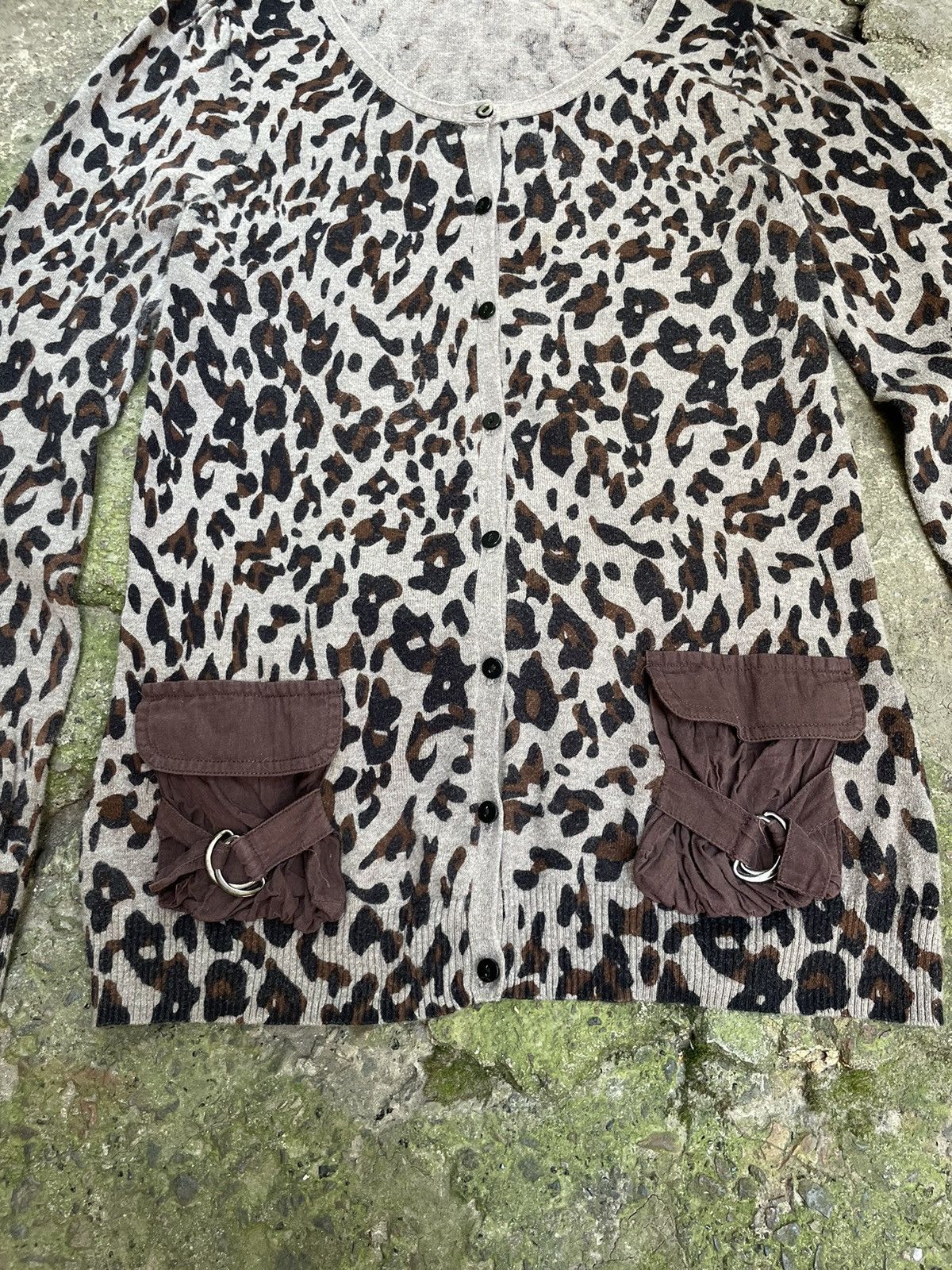 Adolfo Dominguez Adolfo Dominguez Leaopard Cardigan Pockets Brown RARE Size S / US 4 / IT 40 - 4 Thumbnail