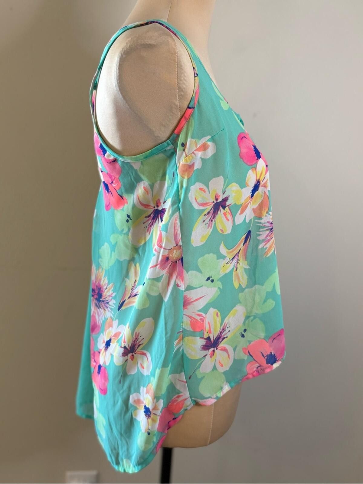 Other Candies floral tank top teal pink purple SZ XS Size XS / US 0-2 / IT 36-38 - 2 Thumbnail