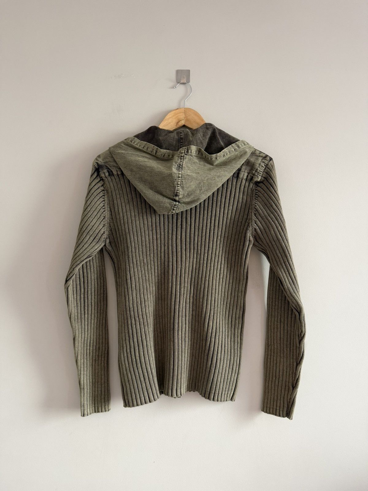 Japanese Brand Khaki Ribbed Hooded Sweater Half-Zip Size US M / EU 48-50 / 2 - 5 Thumbnail