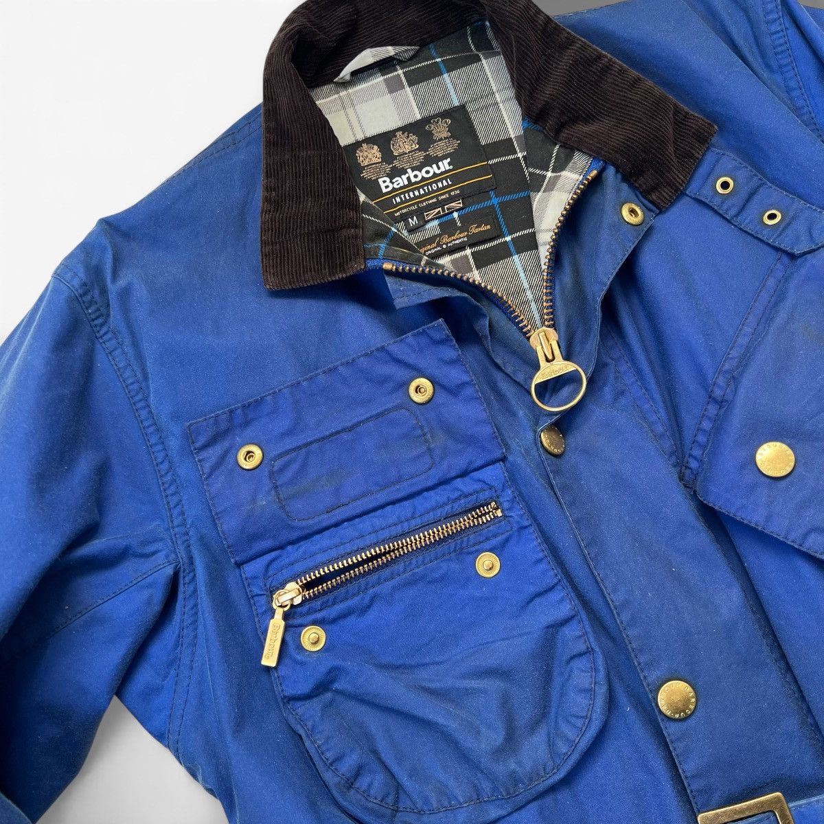 Barbour Rare Barbour international A7 Brass Cobalt Blue Waxed Jacket Size US M / EU 48-50 / 2 - 7 Thumbnail