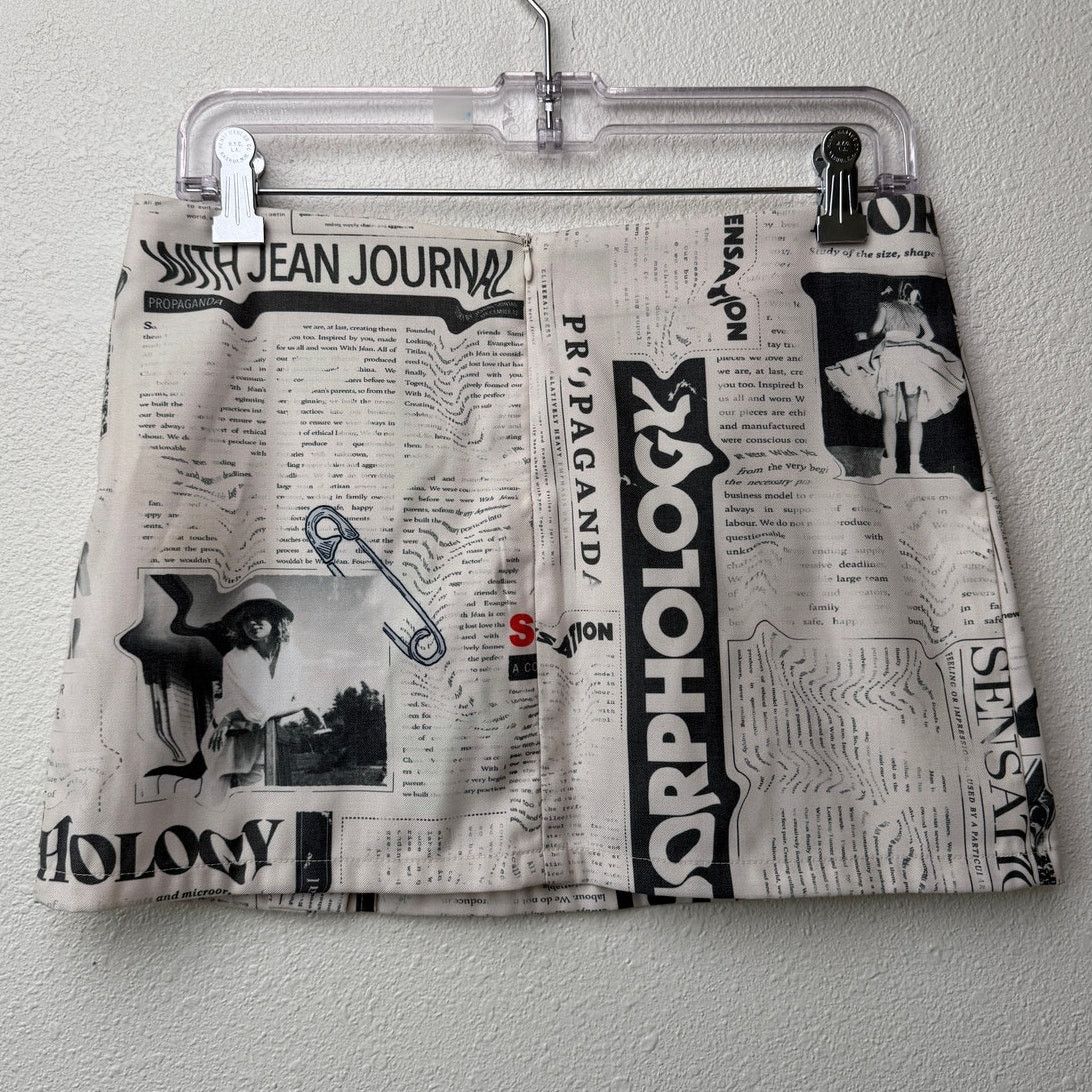 Other With Jéan Ivory Newspaper Print Safety Pin Mini Skirt Size 26" / US 2 / IT 38 - 8 Thumbnail