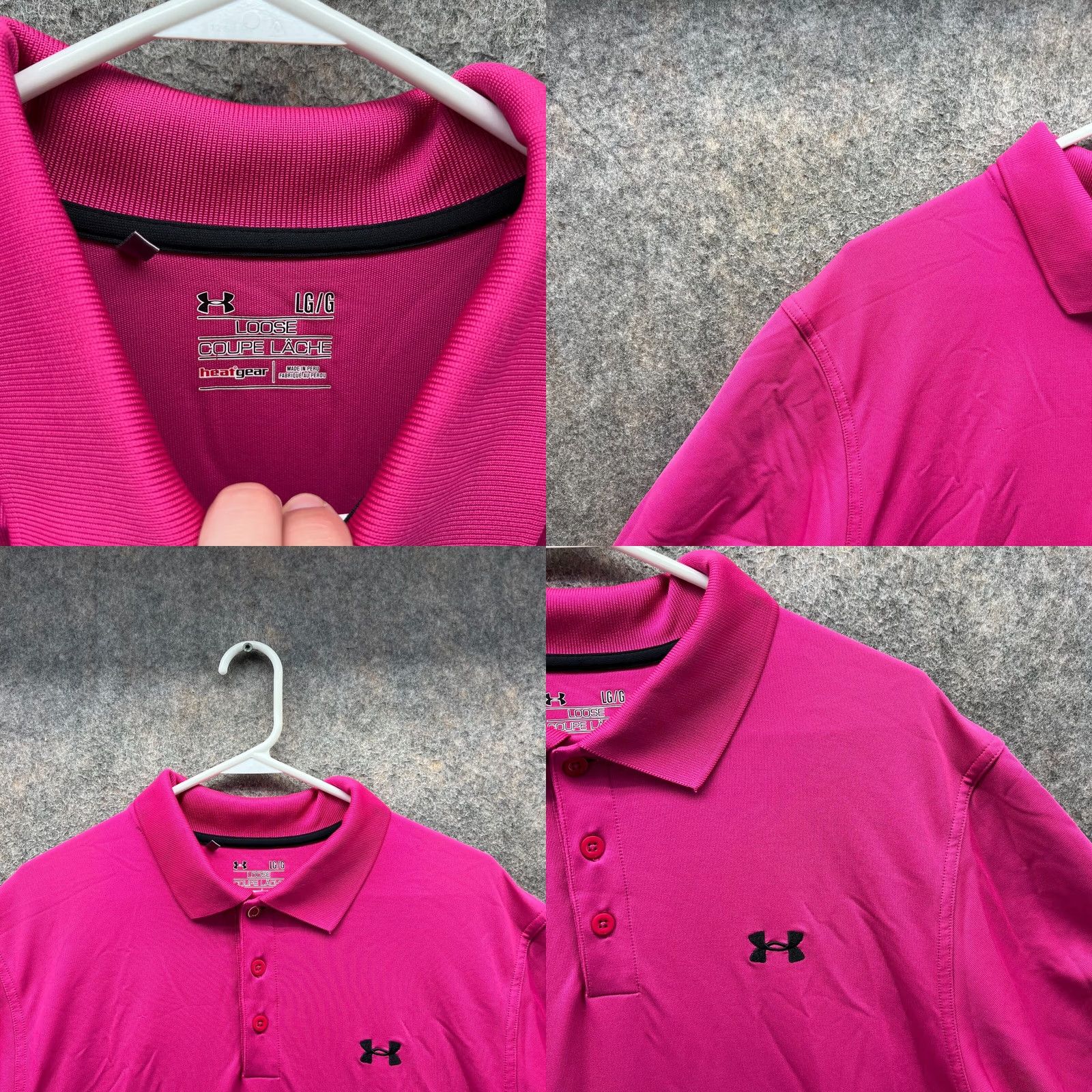 Under Armour VINTAGE Under Armour Polo Shirt Men Large Pink Short Sleeve Collared Button Logo Golf HeatGear All Seasons 42 in Chest Mens Regular Size US L / EU 52-54 / 3 - 8 Thumbnail