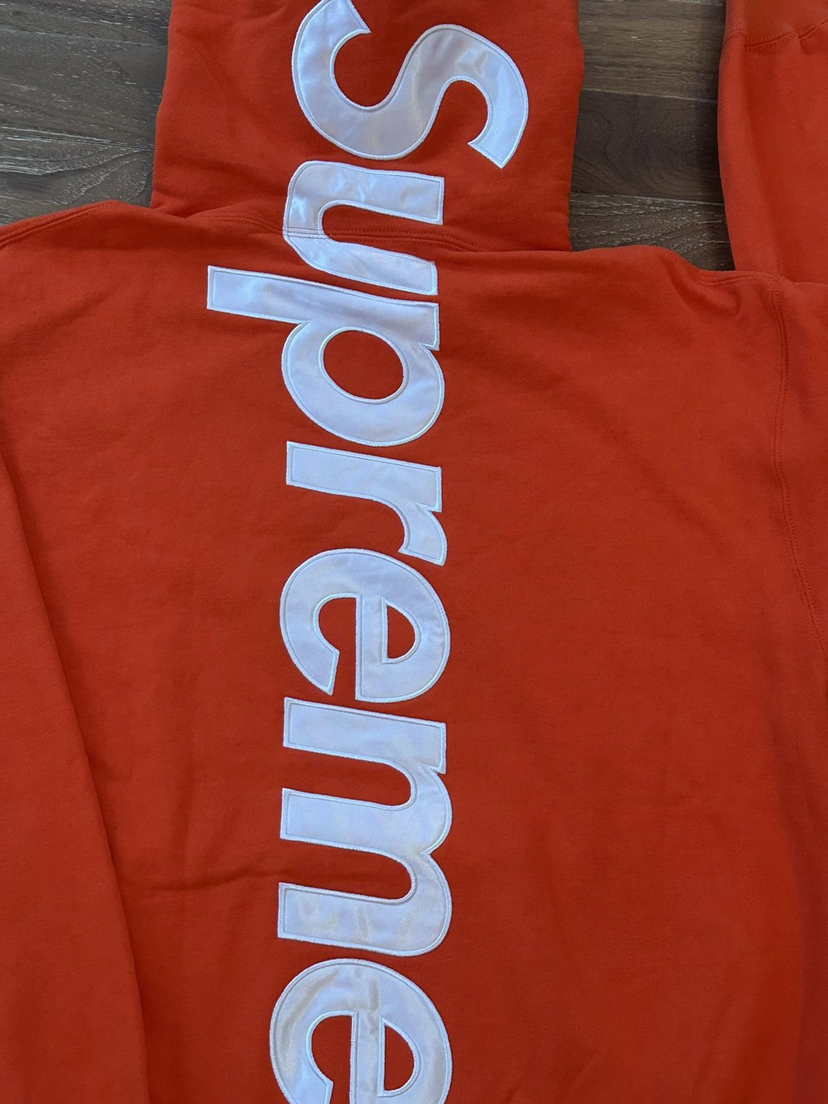 Supreme Supreme Orange Satin Logo Hoodie Size US L / EU 52-54 / 3 - 2 Thumbnail