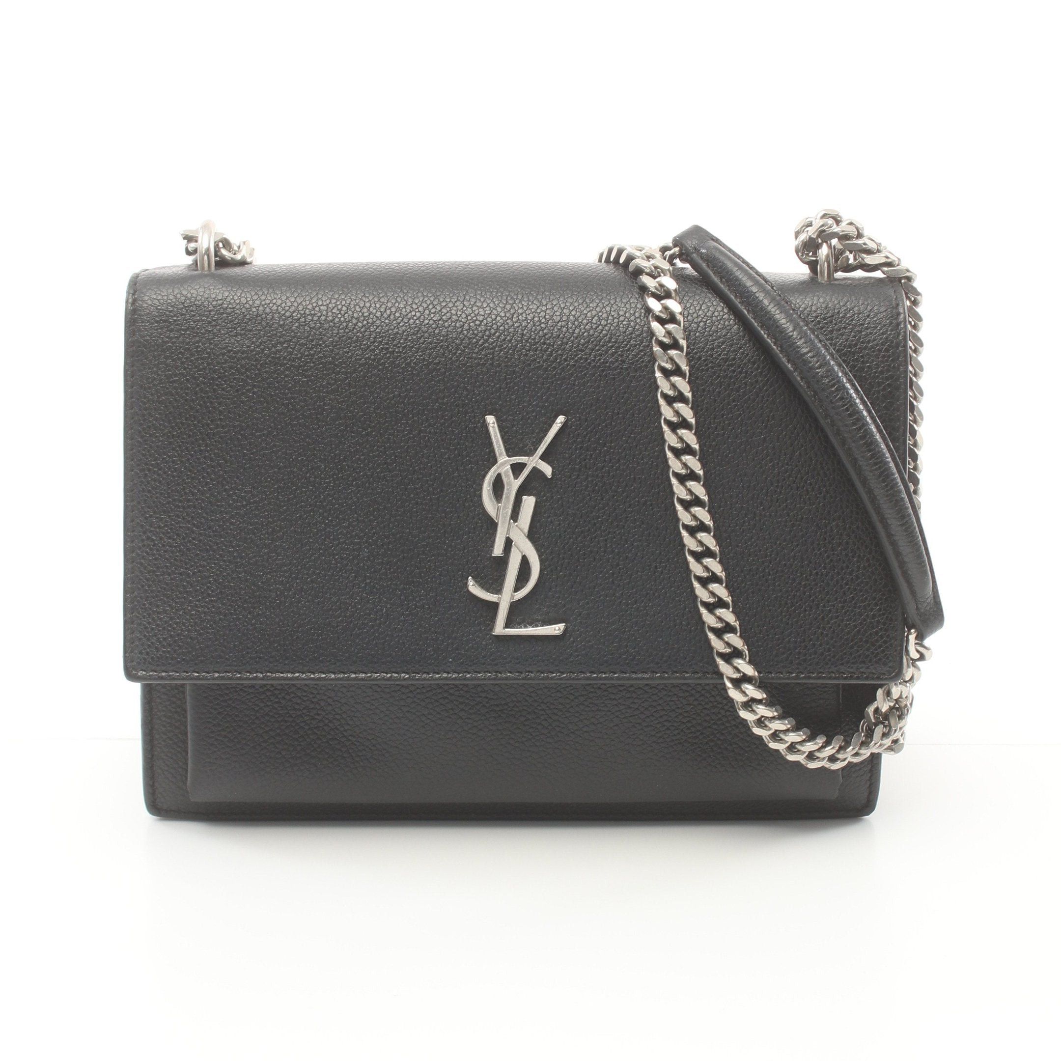 Yves Saint Laurent Yves Saint Laurent Ysl Logo Chain Shoulder Bag Leather Black Size ONE SIZE - 1 Thumbnail