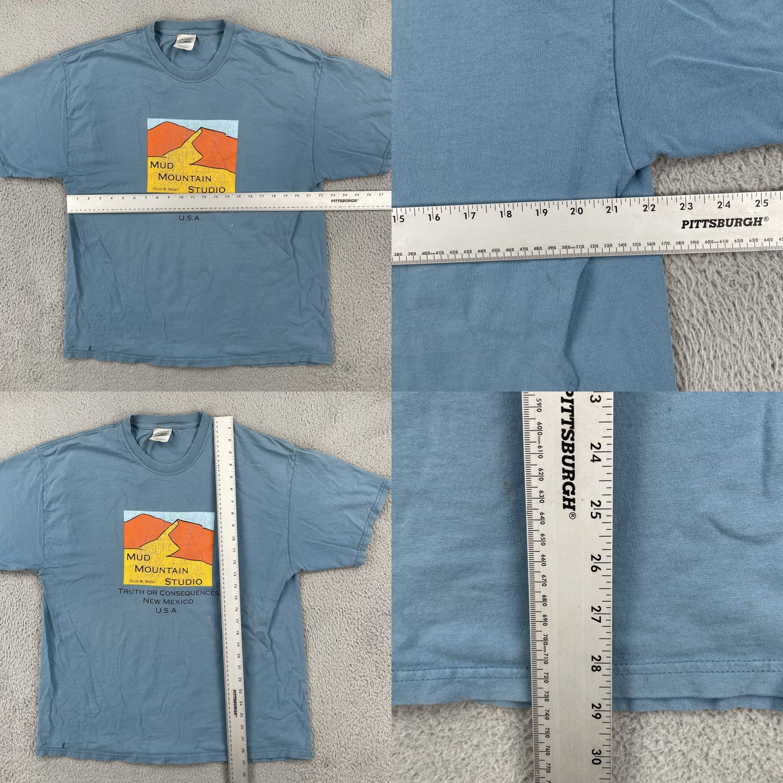 Port & Company VINTAGE Port & Company XL Blue T Shirt Crew Neck Short Sleeve Men 90s Art Size US XL / EU 56 / 4 - 9 Thumbnail